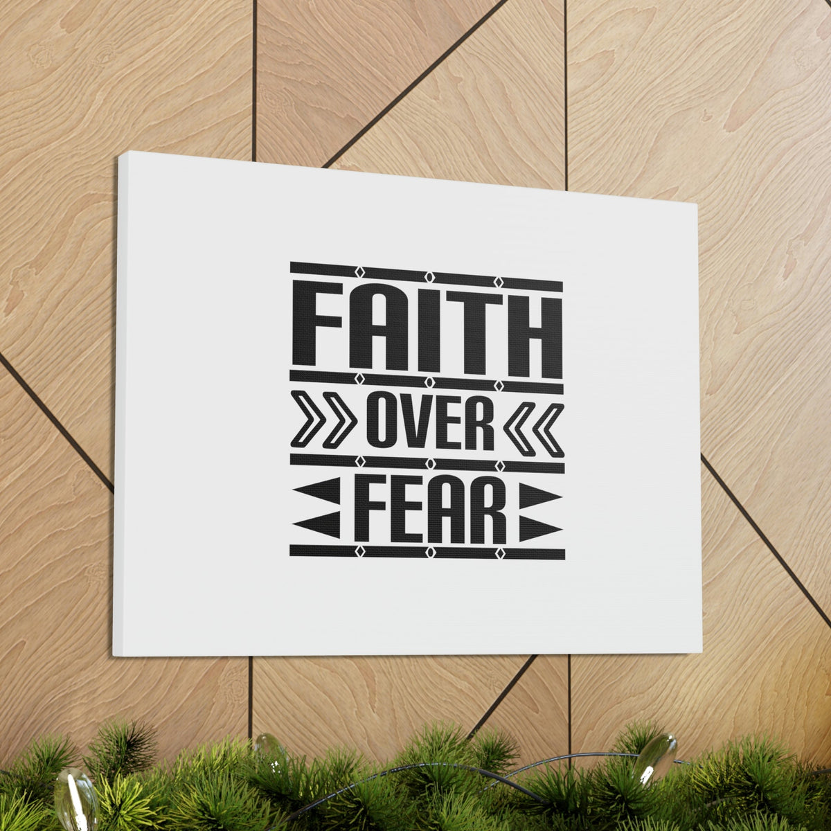 Scripture Walls Faith Over Fear Mark 4:40 Arrow White Christian Wall Art Bible Verse Print Ready to Hang Unframed-Express Your Love Gifts