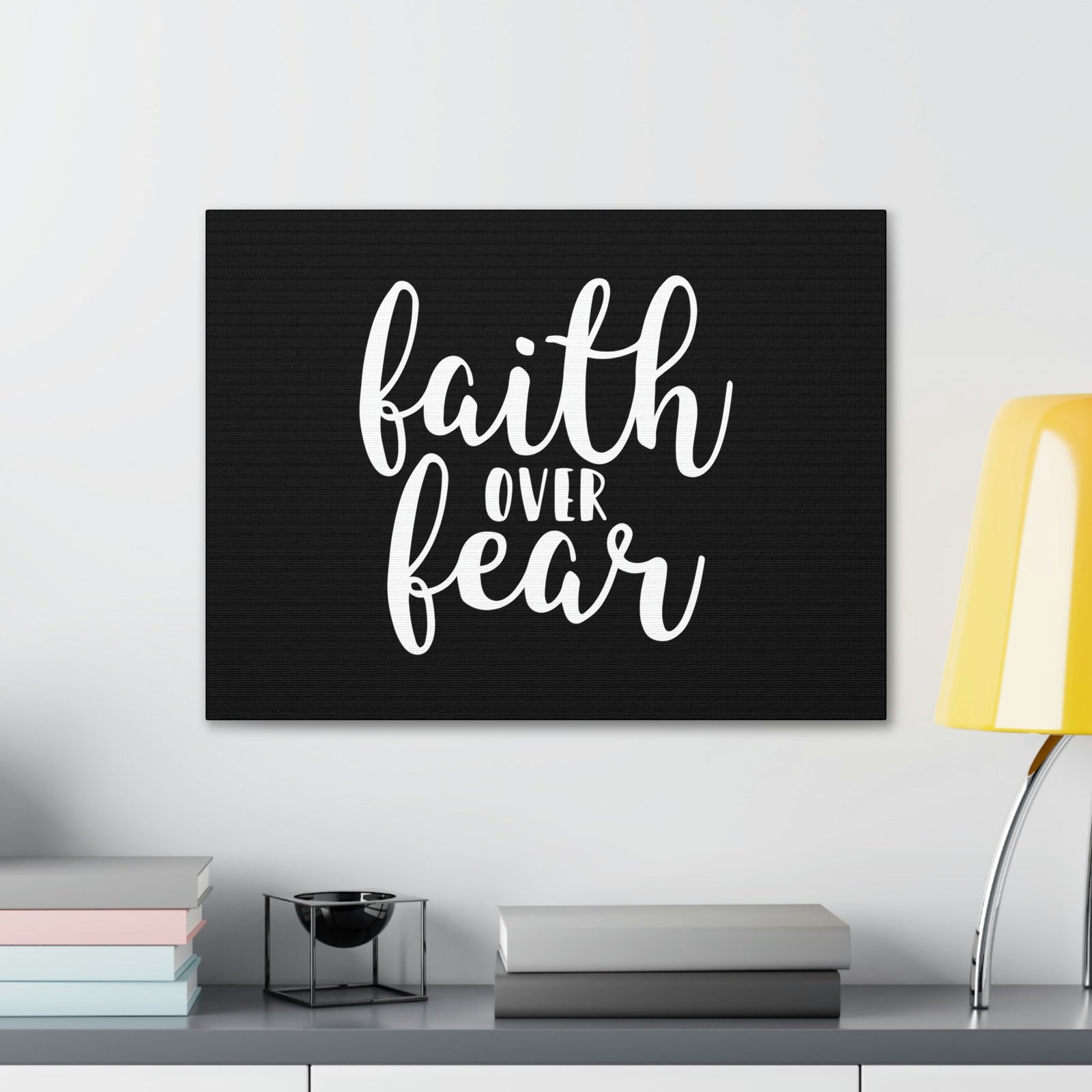 Scripture Walls Faith Over Fear Mark 4:40 Black And White Christian Wall Art Bible Verse Print Ready to Hang Unframed-Express Your Love Gifts