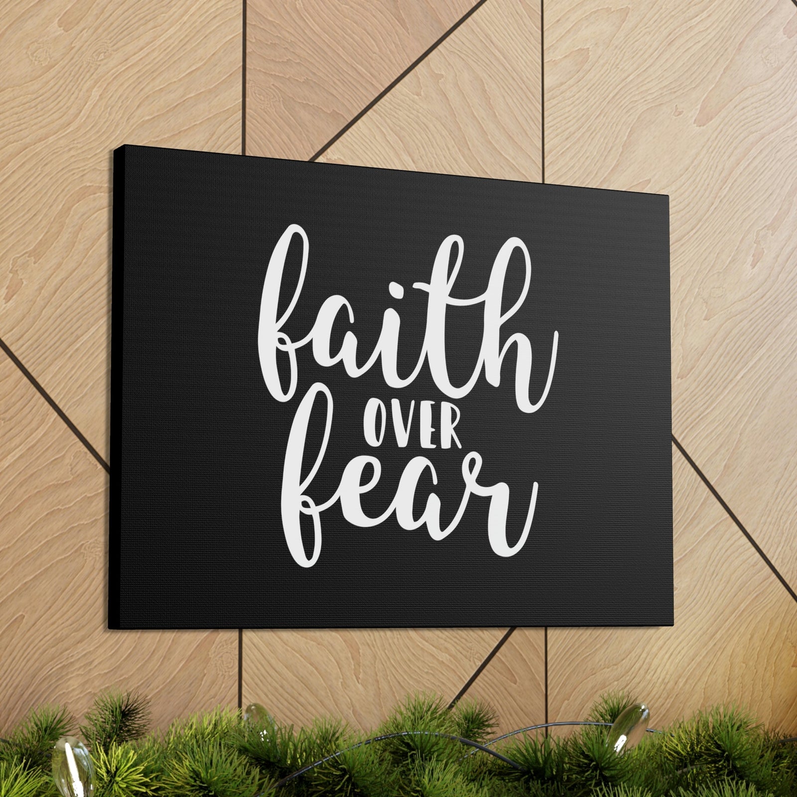 Scripture Walls Faith Over Fear Mark 4:40 Black And White Christian Wall Art Bible Verse Print Ready to Hang Unframed-Express Your Love Gifts