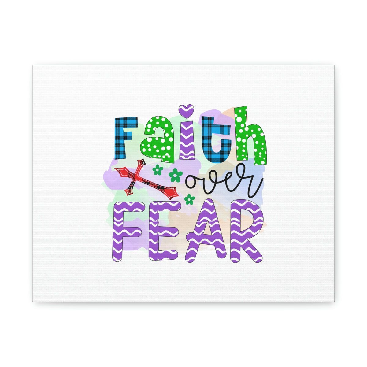 Scripture Walls Faith Over Fear Mark 4:40 Colorful Christian Wall Art Bible Verse Print Ready to Hang Unframed-Express Your Love Gifts