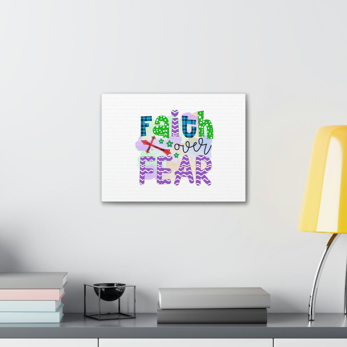 Scripture Walls Faith Over Fear Mark 4:40 Colorful Christian Wall Art Bible Verse Print Ready to Hang Unframed-Express Your Love Gifts