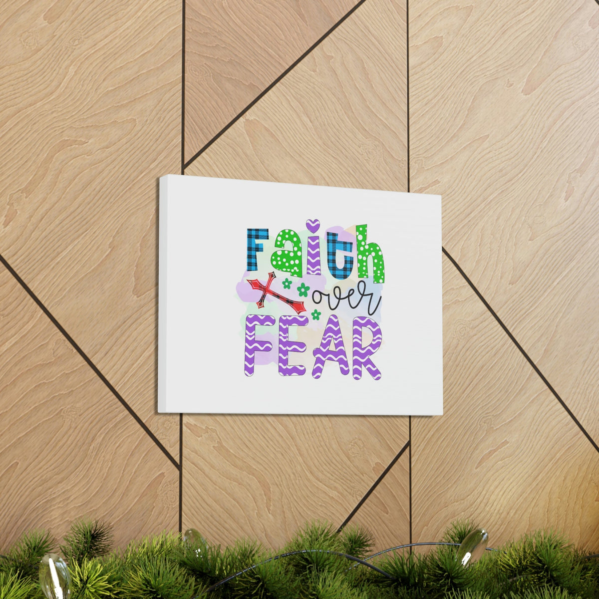 Scripture Walls Faith Over Fear Mark 4:40 Colorful Christian Wall Art Bible Verse Print Ready to Hang Unframed-Express Your Love Gifts