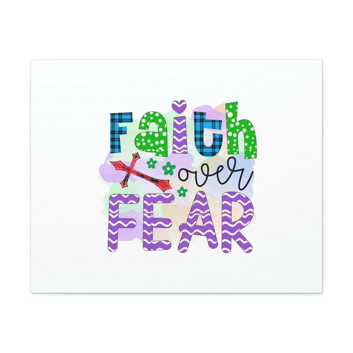 Scripture Walls Faith Over Fear Mark 4:40 Colorful Christian Wall Art Bible Verse Print Ready to Hang Unframed-Express Your Love Gifts