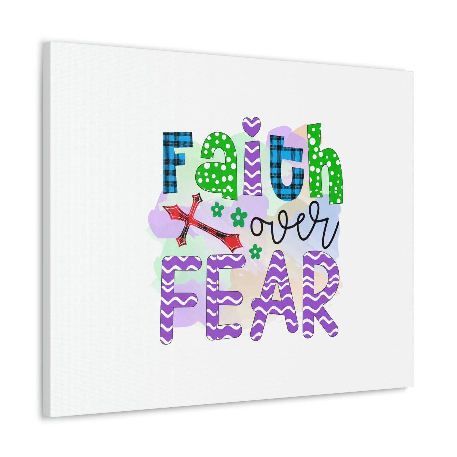 Scripture Walls Faith Over Fear Mark 4:40 Colorful Christian Wall Art Bible Verse Print Ready to Hang Unframed-Express Your Love Gifts