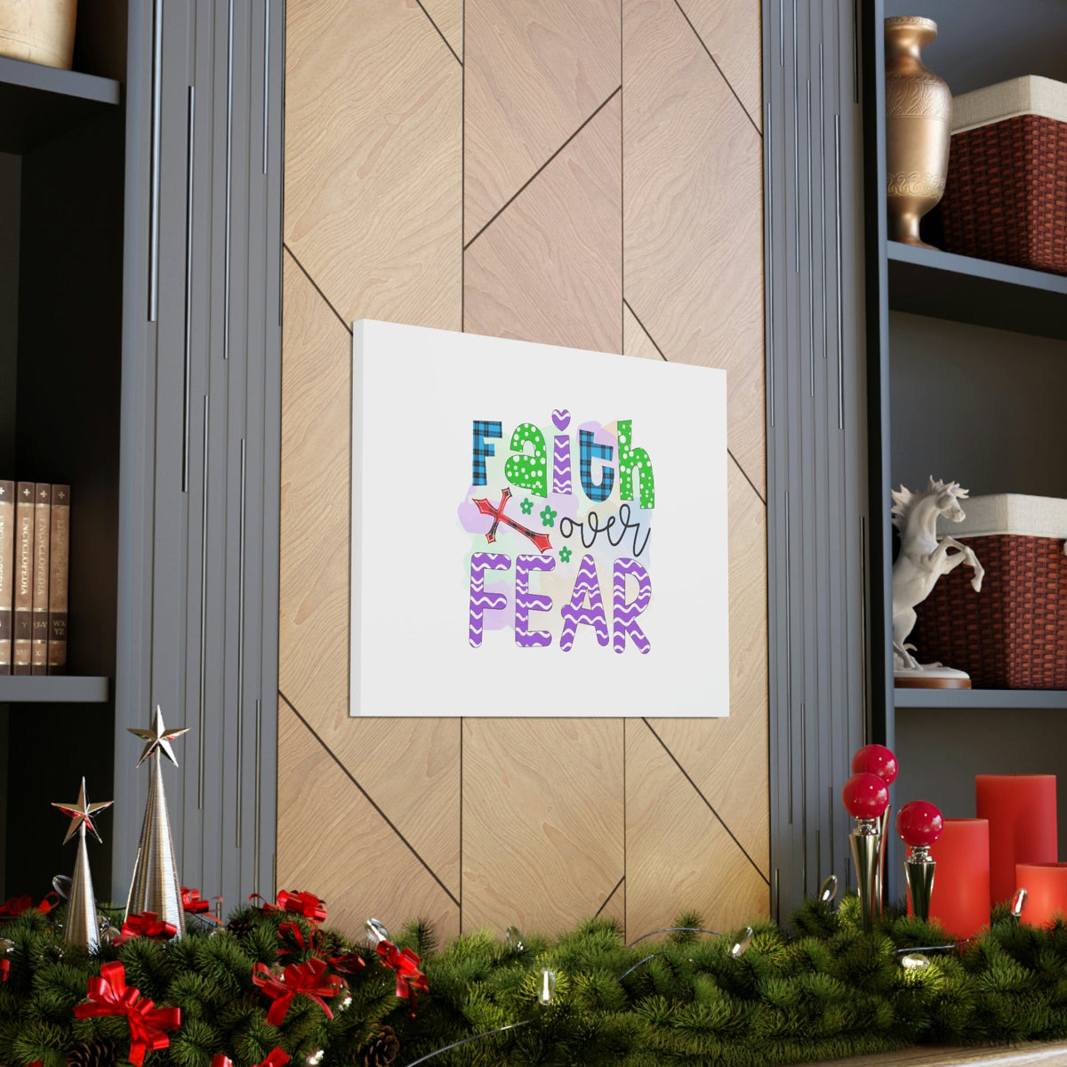 Scripture Walls Faith Over Fear Mark 4:40 Colorful Christian Wall Art Bible Verse Print Ready to Hang Unframed-Express Your Love Gifts