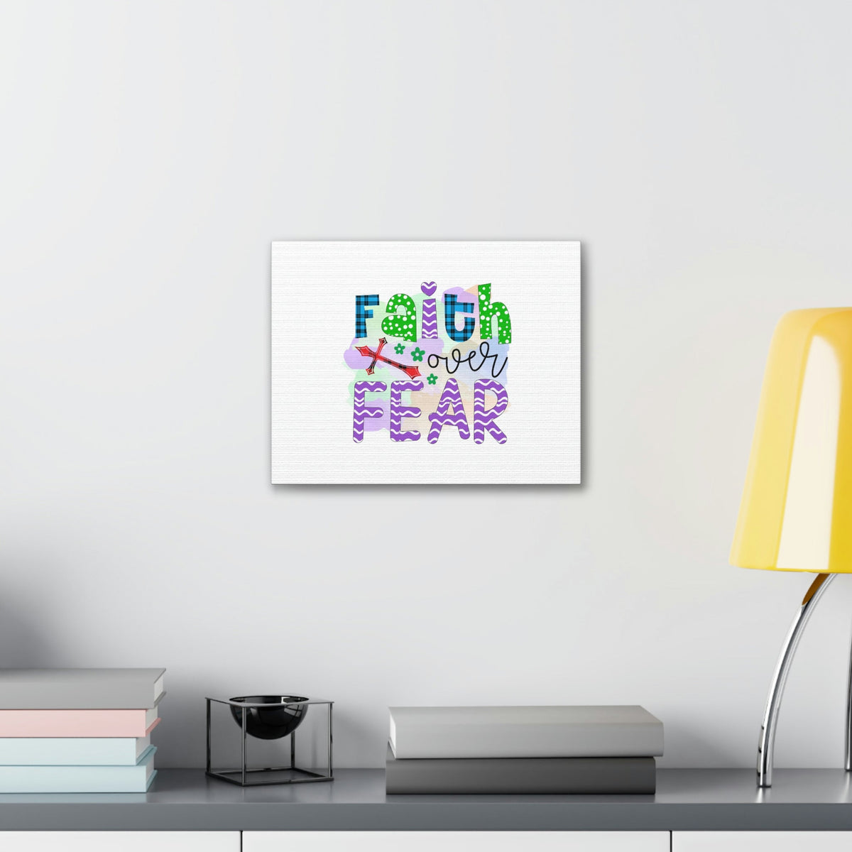 Scripture Walls Faith Over Fear Mark 4:40 Colorful Christian Wall Art Bible Verse Print Ready to Hang Unframed-Express Your Love Gifts