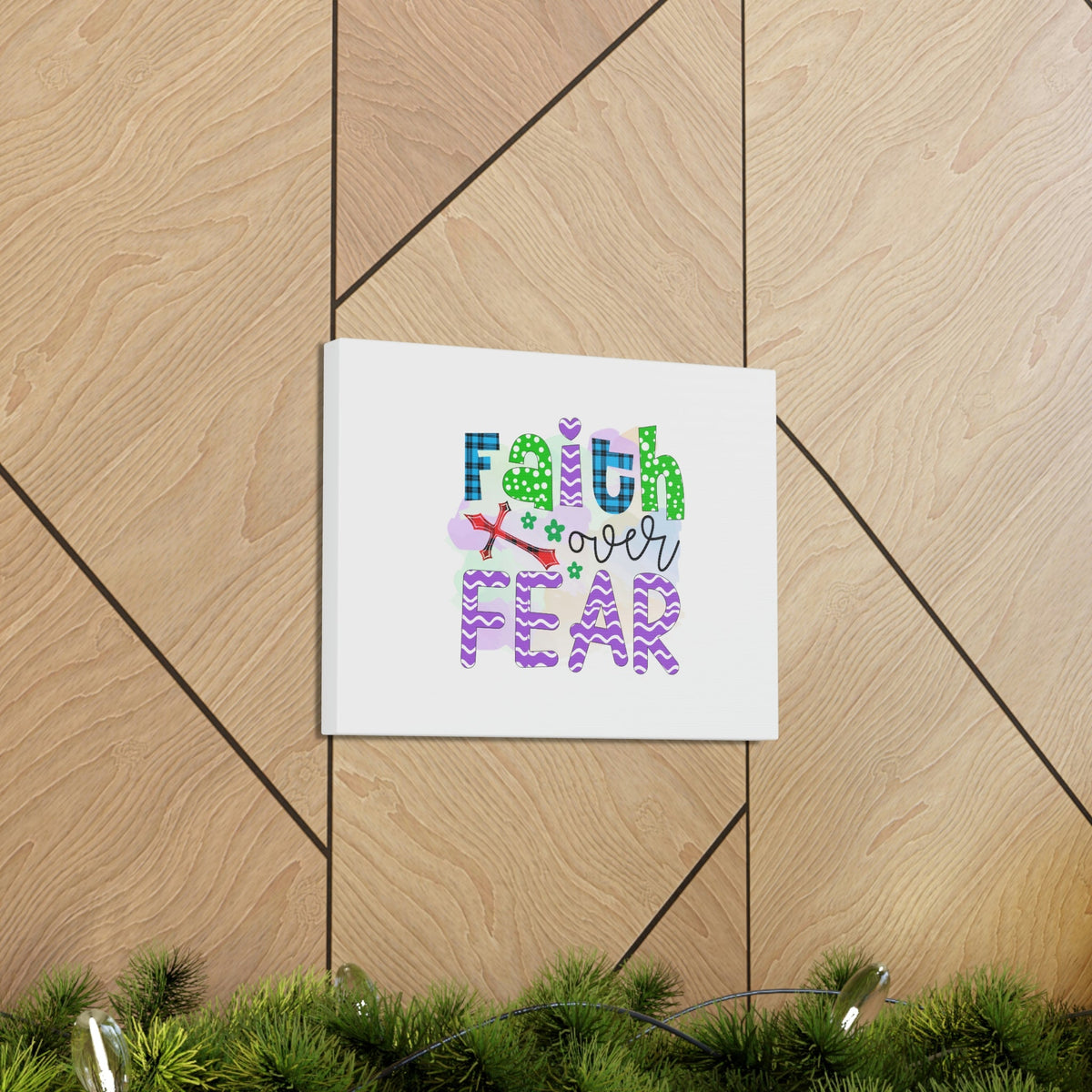 Scripture Walls Faith Over Fear Mark 4:40 Colorful Christian Wall Art Bible Verse Print Ready to Hang Unframed-Express Your Love Gifts