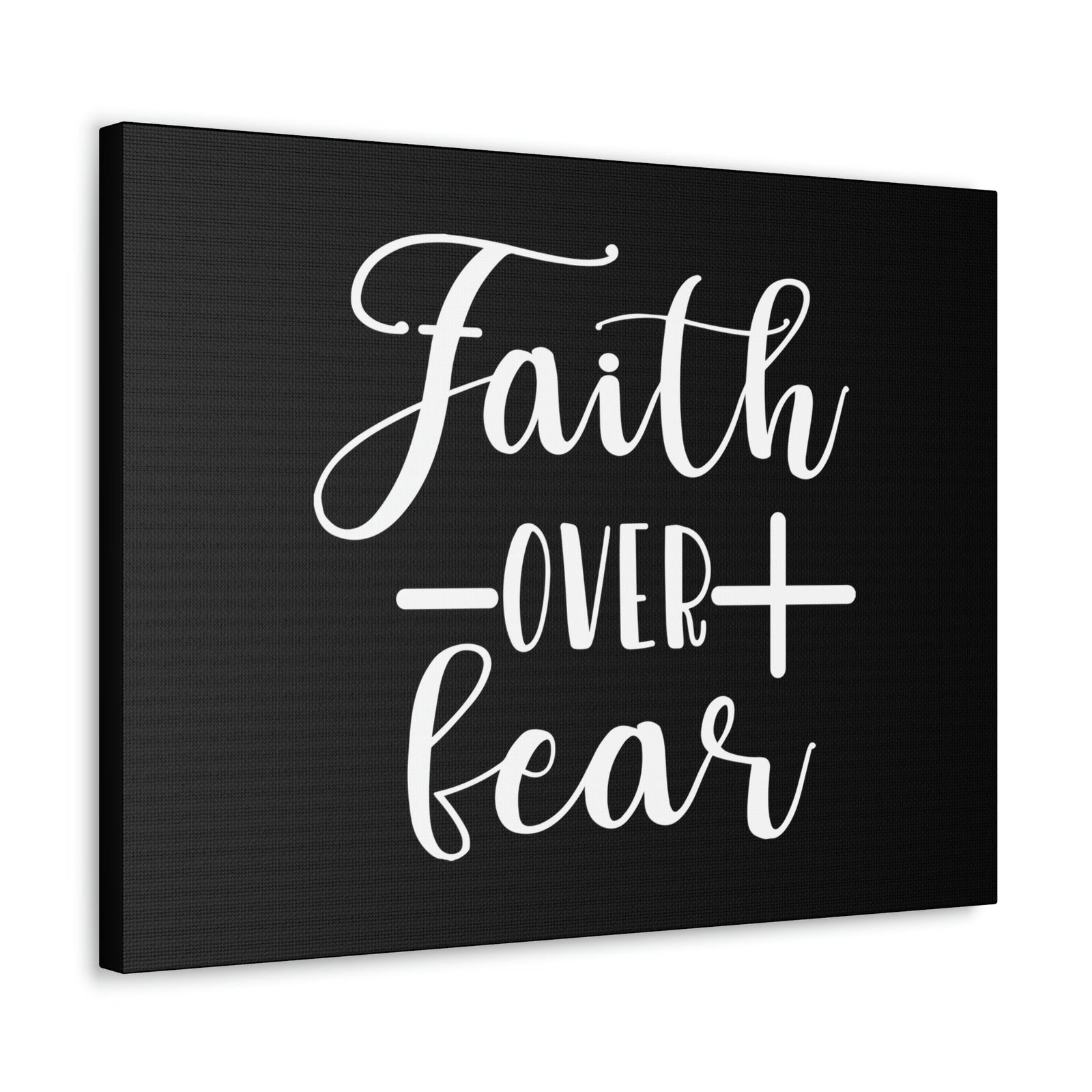 Scripture Walls Faith Over Fear Mark 4:40 Cross Black Christian Wall Art Bible Verse Print Ready to Hang Unframed-Express Your Love Gifts