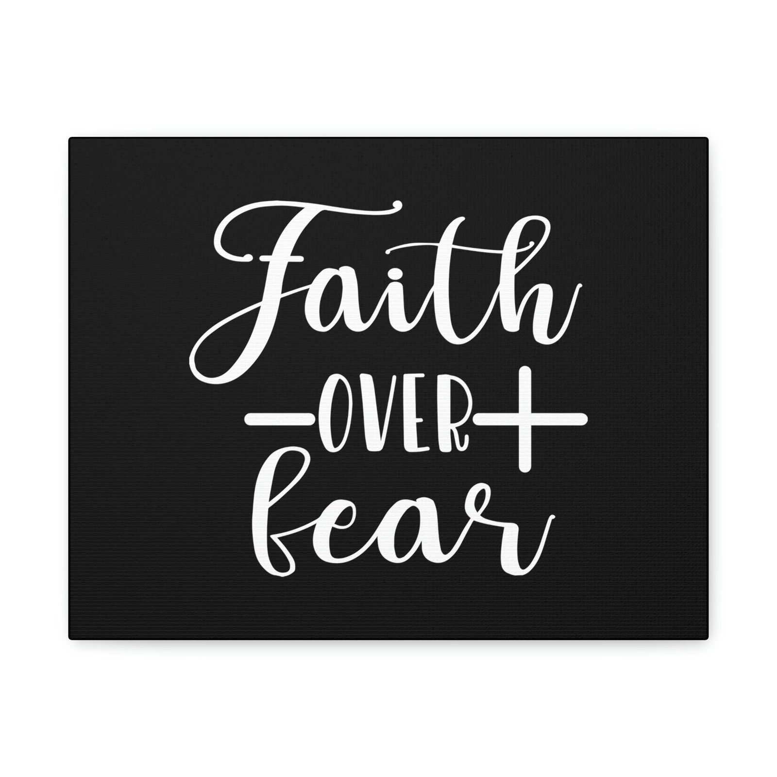 Scripture Walls Faith Over Fear Mark 4:40 Cross Black Christian Wall Art Bible Verse Print Ready to Hang Unframed-Express Your Love Gifts