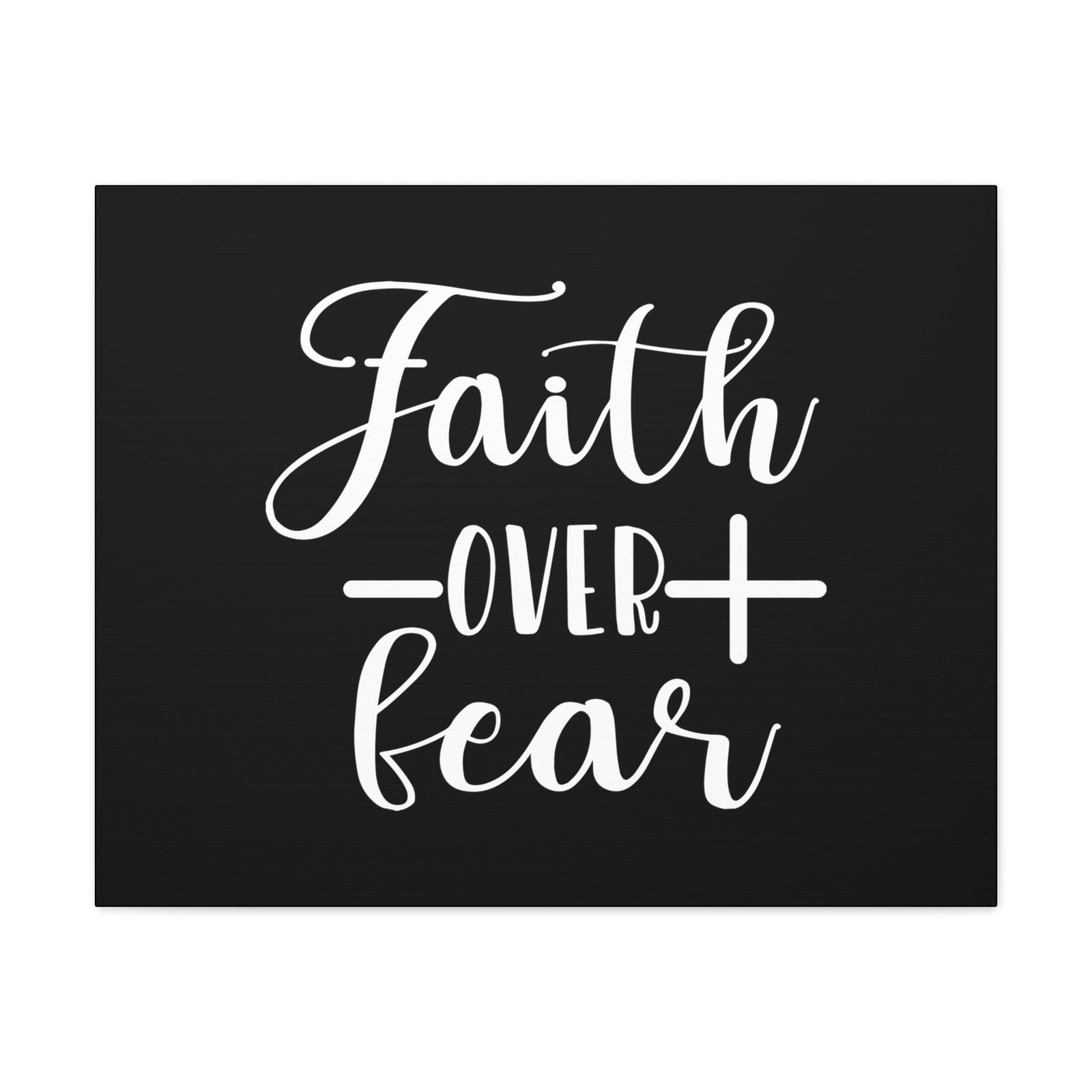 Scripture Walls Faith Over Fear Mark 4:40 Cross Black Christian Wall Art Bible Verse Print Ready to Hang Unframed-Express Your Love Gifts