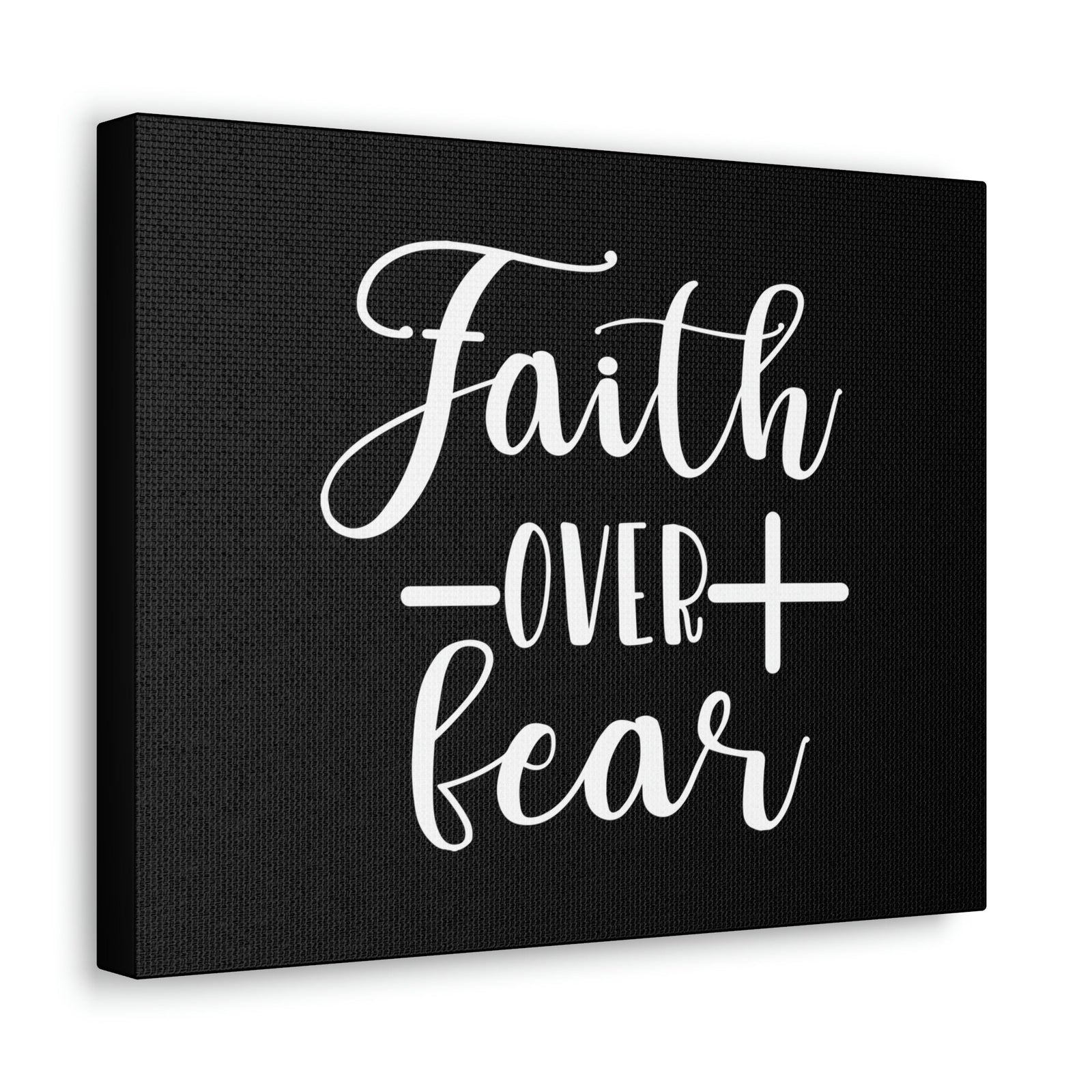 Scripture Walls Faith Over Fear Mark 4:40 Cross Black Christian Wall Art Bible Verse Print Ready to Hang Unframed-Express Your Love Gifts