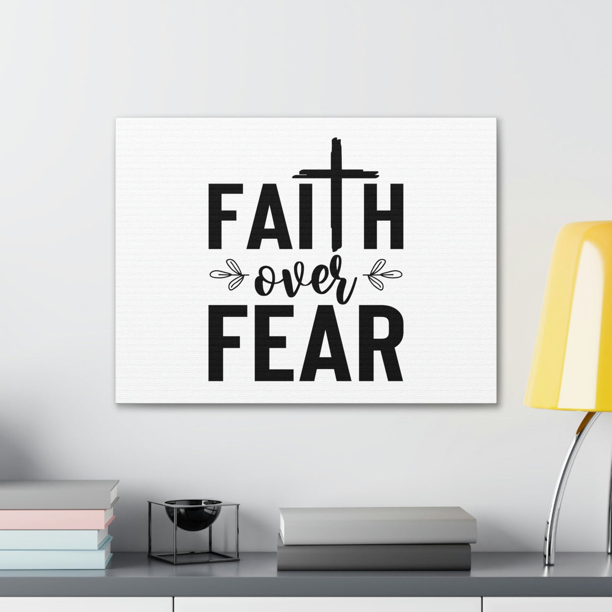 Scripture Walls Faith Over Fear Mark 4:40 Cross Christian Wall Art Bible Verse Print Ready to Hang Unframed-Express Your Love Gifts