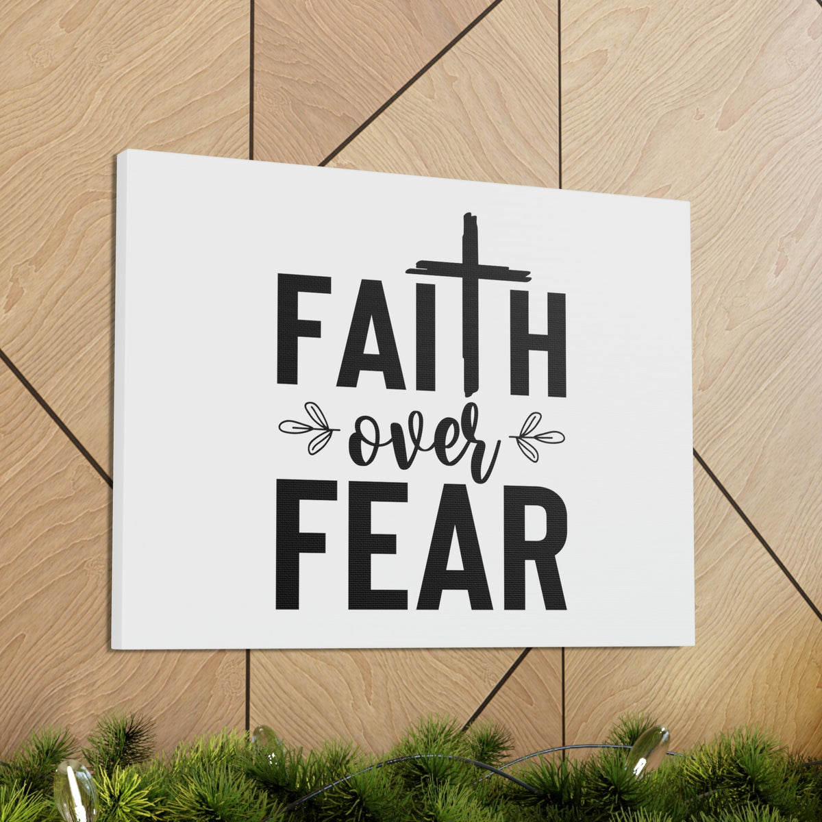 Scripture Walls Faith Over Fear Mark 4:40 Cross Christian Wall Art Bible Verse Print Ready to Hang Unframed-Express Your Love Gifts