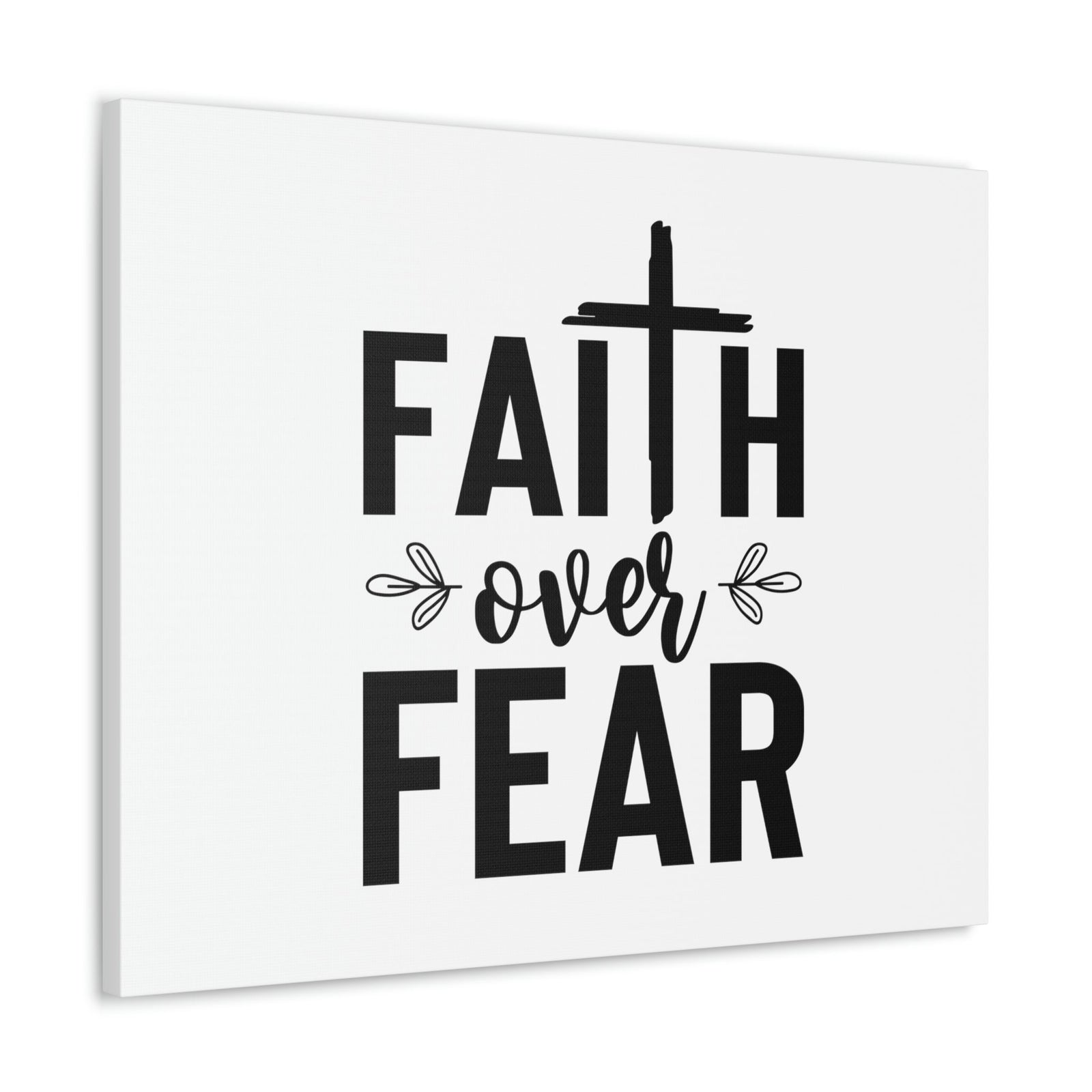 Scripture Walls Faith Over Fear Mark 4:40 Cross Christian Wall Art Bible Verse Print Ready to Hang Unframed-Express Your Love Gifts
