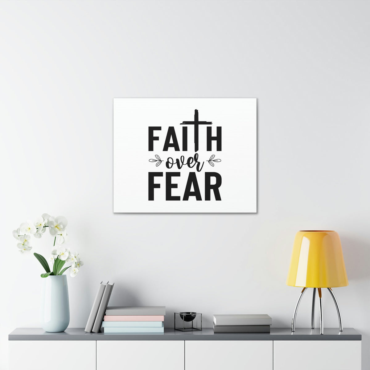 Scripture Walls Faith Over Fear Mark 4:40 Cross Christian Wall Art Bible Verse Print Ready to Hang Unframed-Express Your Love Gifts