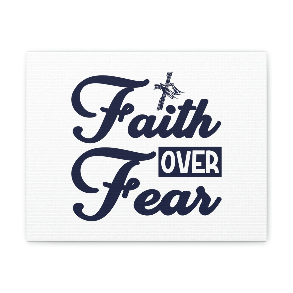 Scripture Walls Faith Over Fear Mark 4:40 Cross W/ Cloth Christian Wall Art Bible Verse Print Ready to Hang Unframed-Express Your Love Gifts