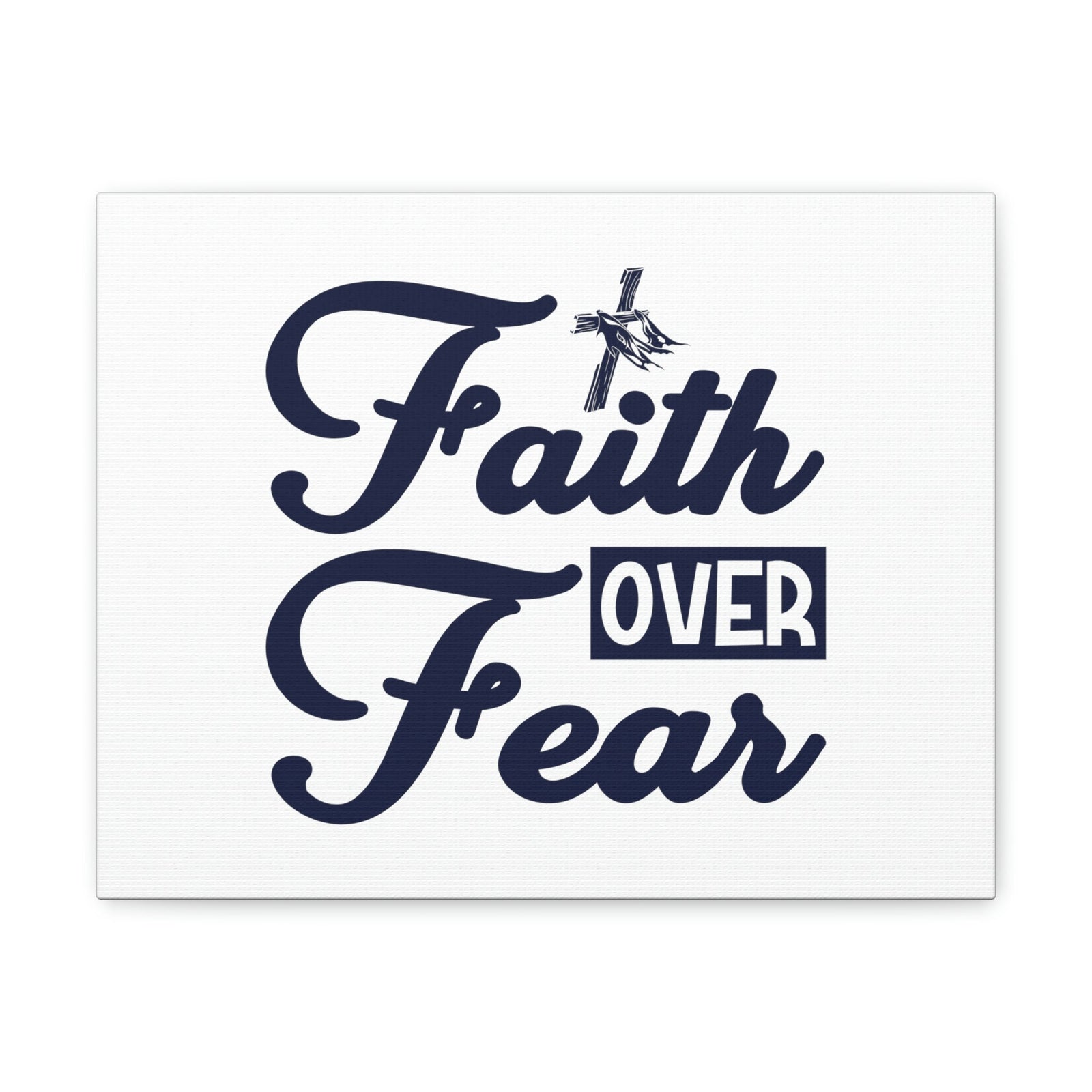 Scripture Walls Faith Over Fear Mark 4:40 Cross W/ Cloth Christian Wall Art Bible Verse Print Ready to Hang Unframed-Express Your Love Gifts