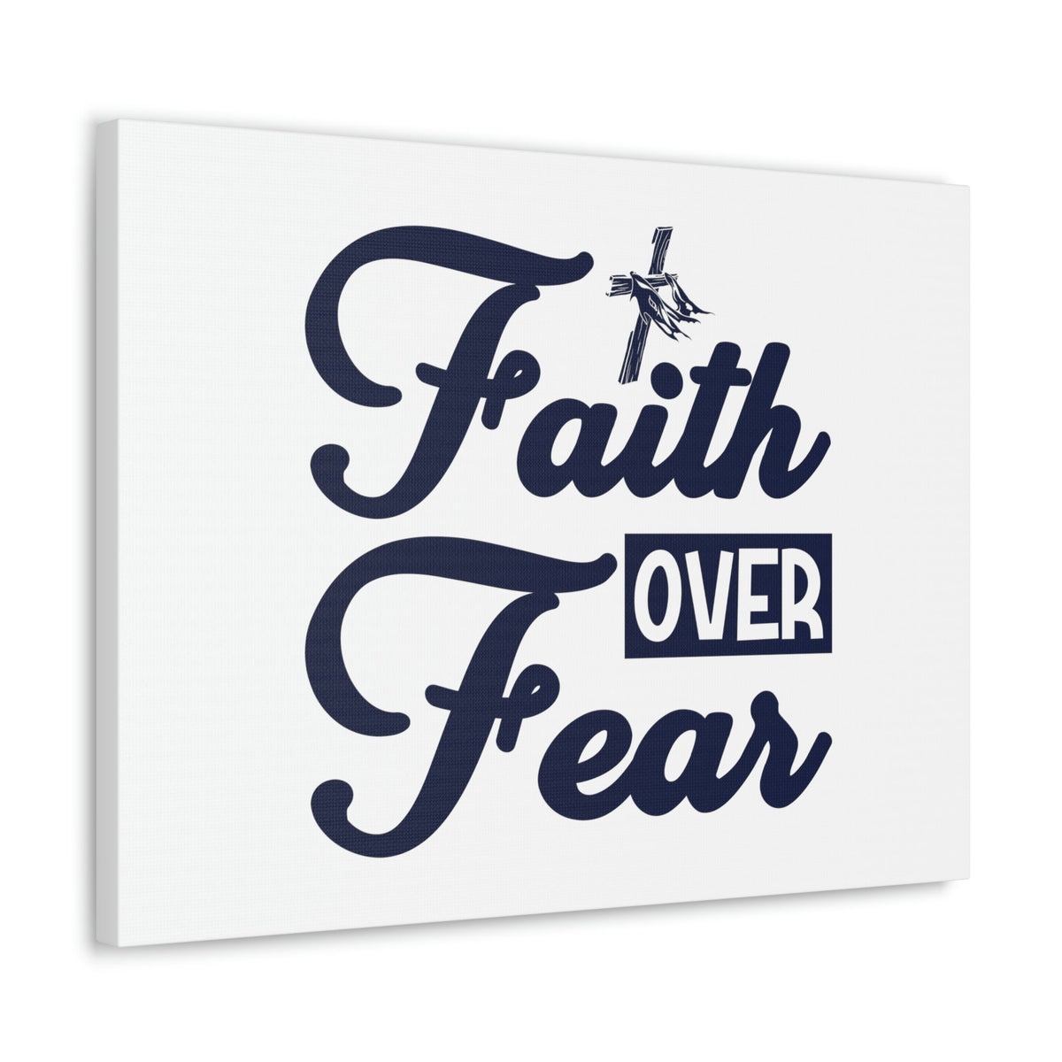 Scripture Walls Faith Over Fear Mark 4:40 Cross W/ Cloth Christian Wall Art Bible Verse Print Ready to Hang Unframed-Express Your Love Gifts