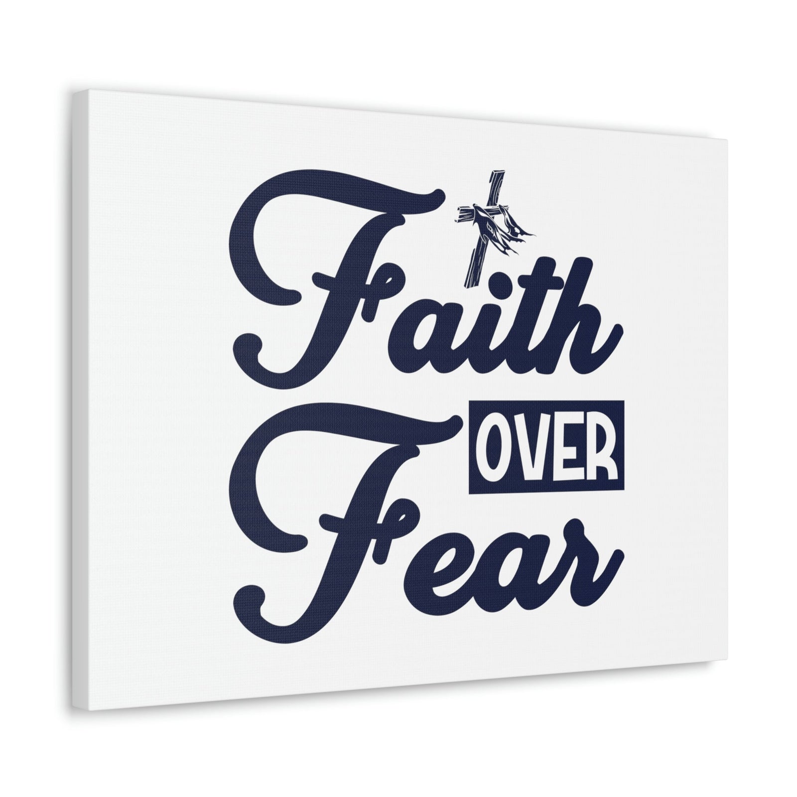 Scripture Walls Faith Over Fear Mark 4:40 Cross W/ Cloth Christian Wall Art Bible Verse Print Ready to Hang Unframed-Express Your Love Gifts