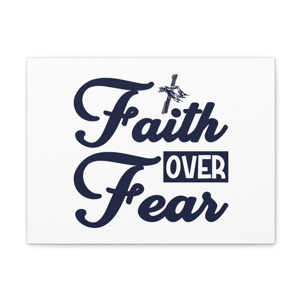 Scripture Walls Faith Over Fear Mark 4:40 Cross W/ Cloth Christian Wall Art Bible Verse Print Ready to Hang Unframed-Express Your Love Gifts