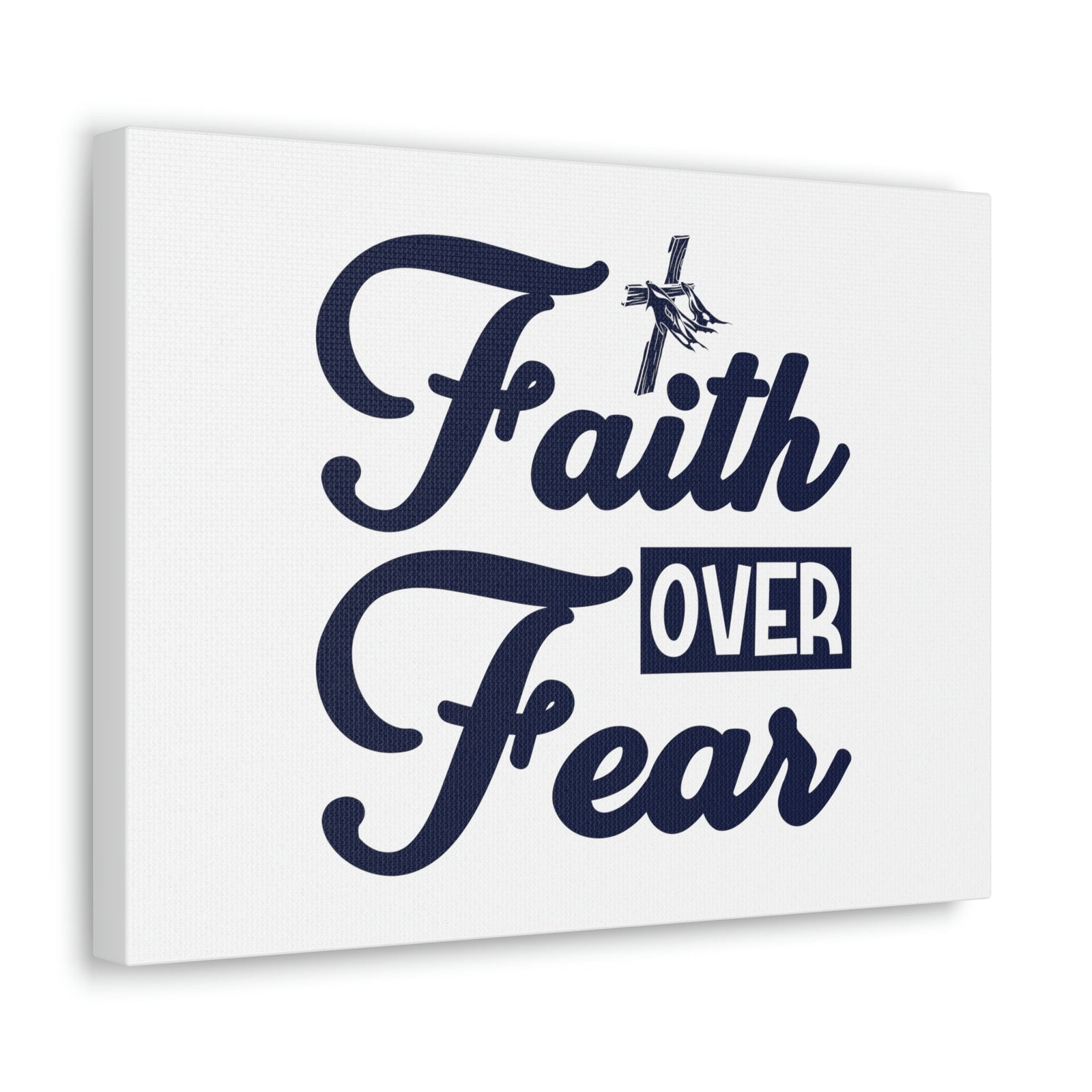 Scripture Walls Faith Over Fear Mark 4:40 Cross W/ Cloth Christian Wall Art Bible Verse Print Ready to Hang Unframed-Express Your Love Gifts