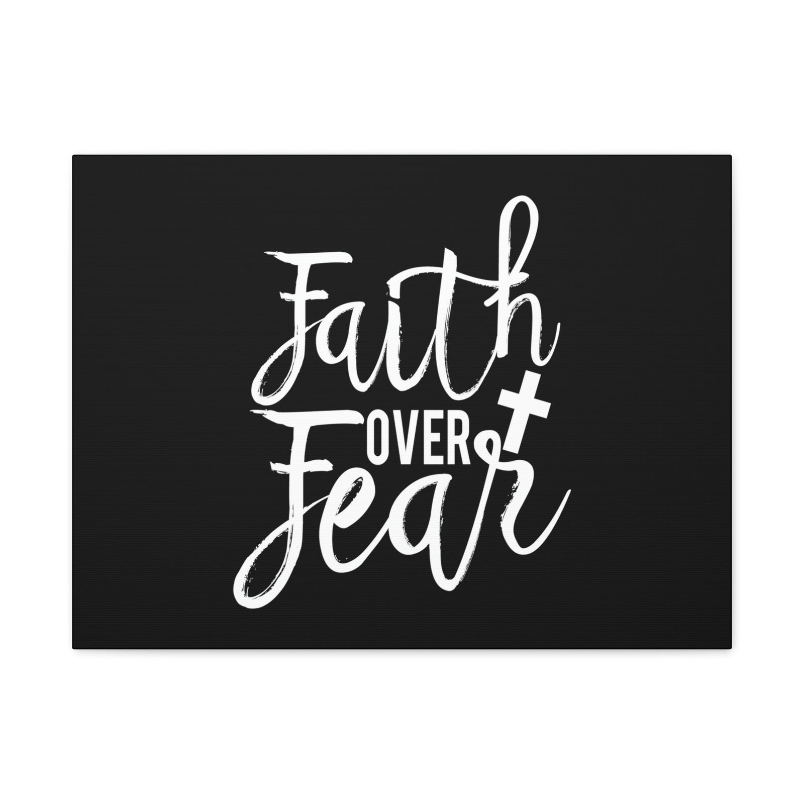 Scripture Walls Faith Over Fear Mark 4:40 Cursive Christian Wall Art Bible Verse Print Ready to Hang Unframed-Express Your Love Gifts