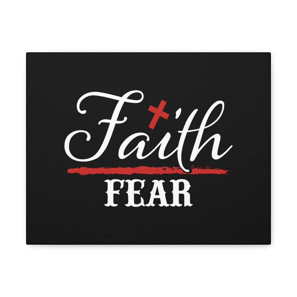 Scripture Walls Faith Over Fear Mark 4:40 Red Cross Christian Wall Art Bible Verse Print Ready to Hang Unframed-Express Your Love Gifts