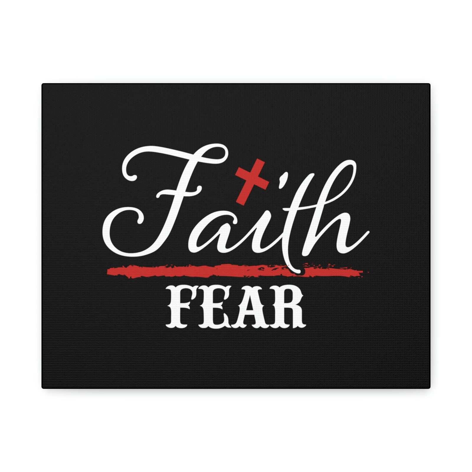 Scripture Walls Faith Over Fear Mark 4:40 Red Cross Christian Wall Art Bible Verse Print Ready to Hang Unframed-Express Your Love Gifts