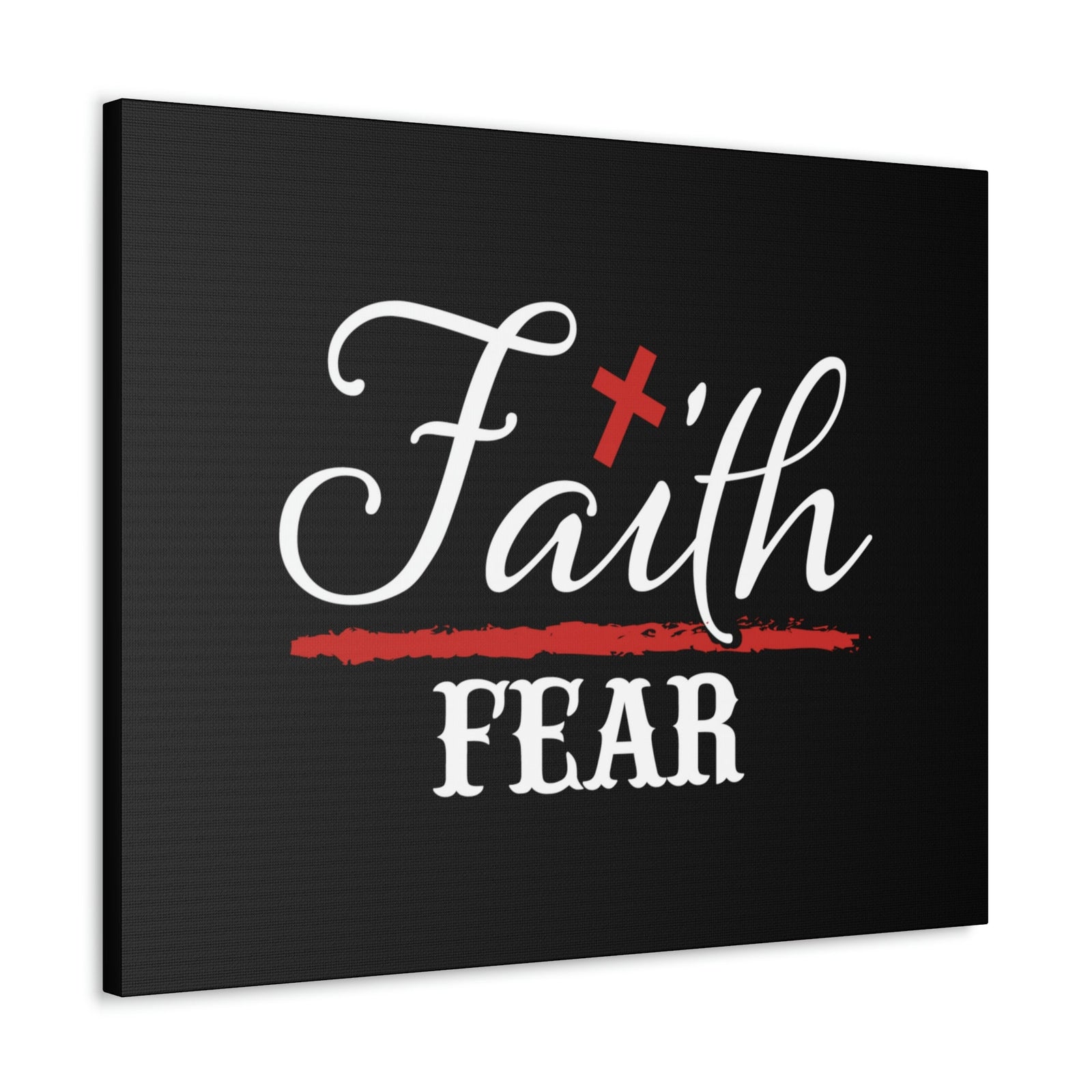 Scripture Walls Faith Over Fear Mark 4:40 Red Cross Christian Wall Art Bible Verse Print Ready to Hang Unframed-Express Your Love Gifts