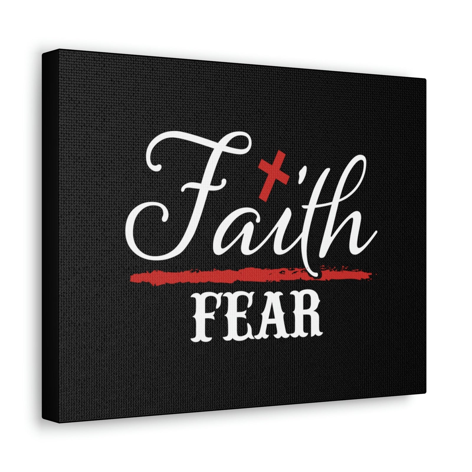 Scripture Walls Faith Over Fear Mark 4:40 Red Cross Christian Wall Art Bible Verse Print Ready to Hang Unframed-Express Your Love Gifts
