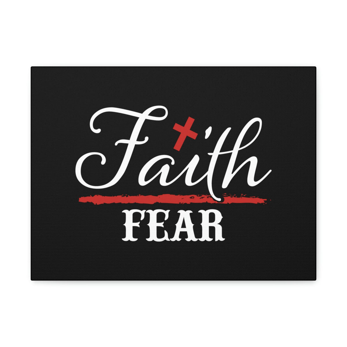 Scripture Walls Faith Over Fear Mark 4:40 Red Cross Christian Wall Art Bible Verse Print Ready to Hang Unframed-Express Your Love Gifts