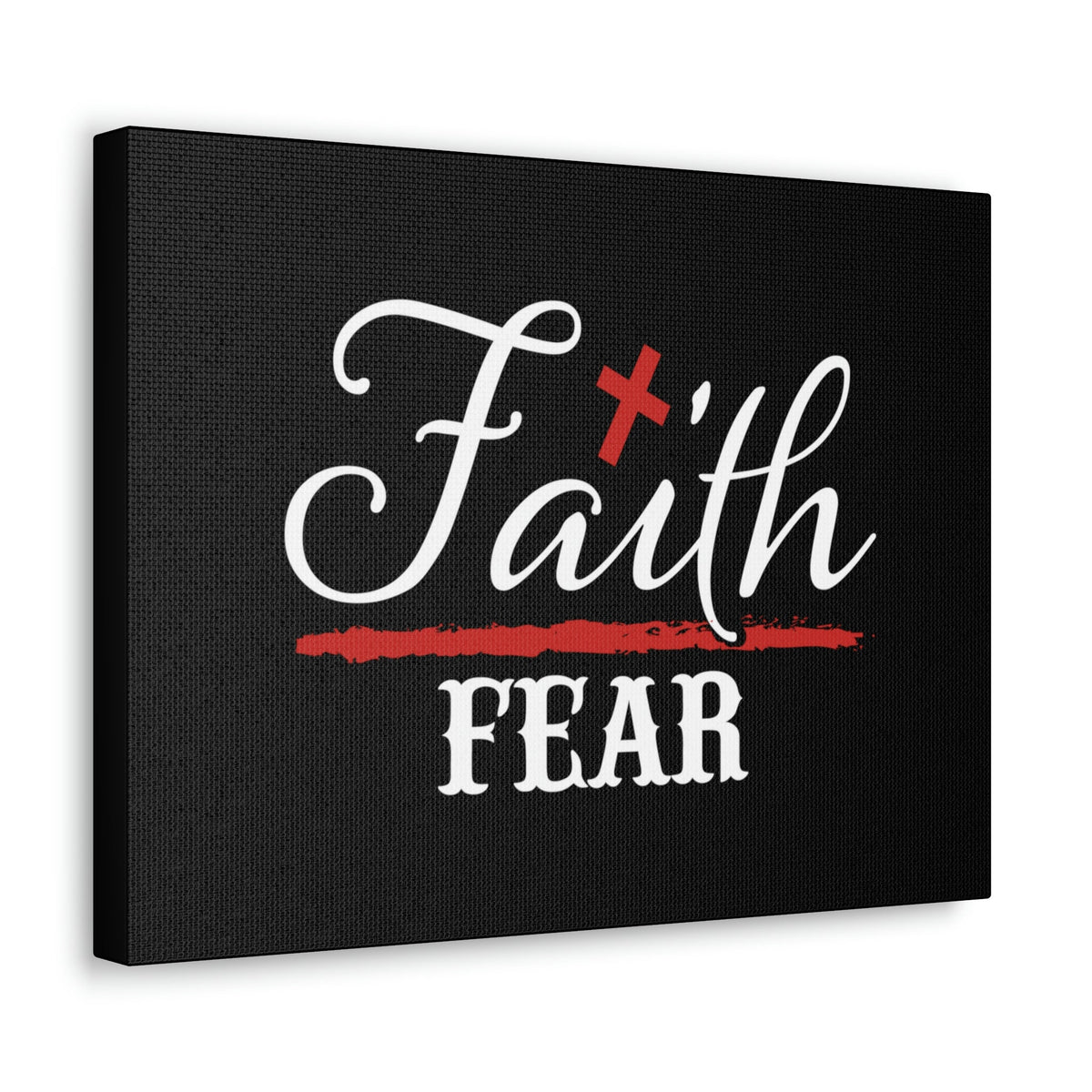 Scripture Walls Faith Over Fear Mark 4:40 Red Cross Christian Wall Art Bible Verse Print Ready to Hang Unframed-Express Your Love Gifts