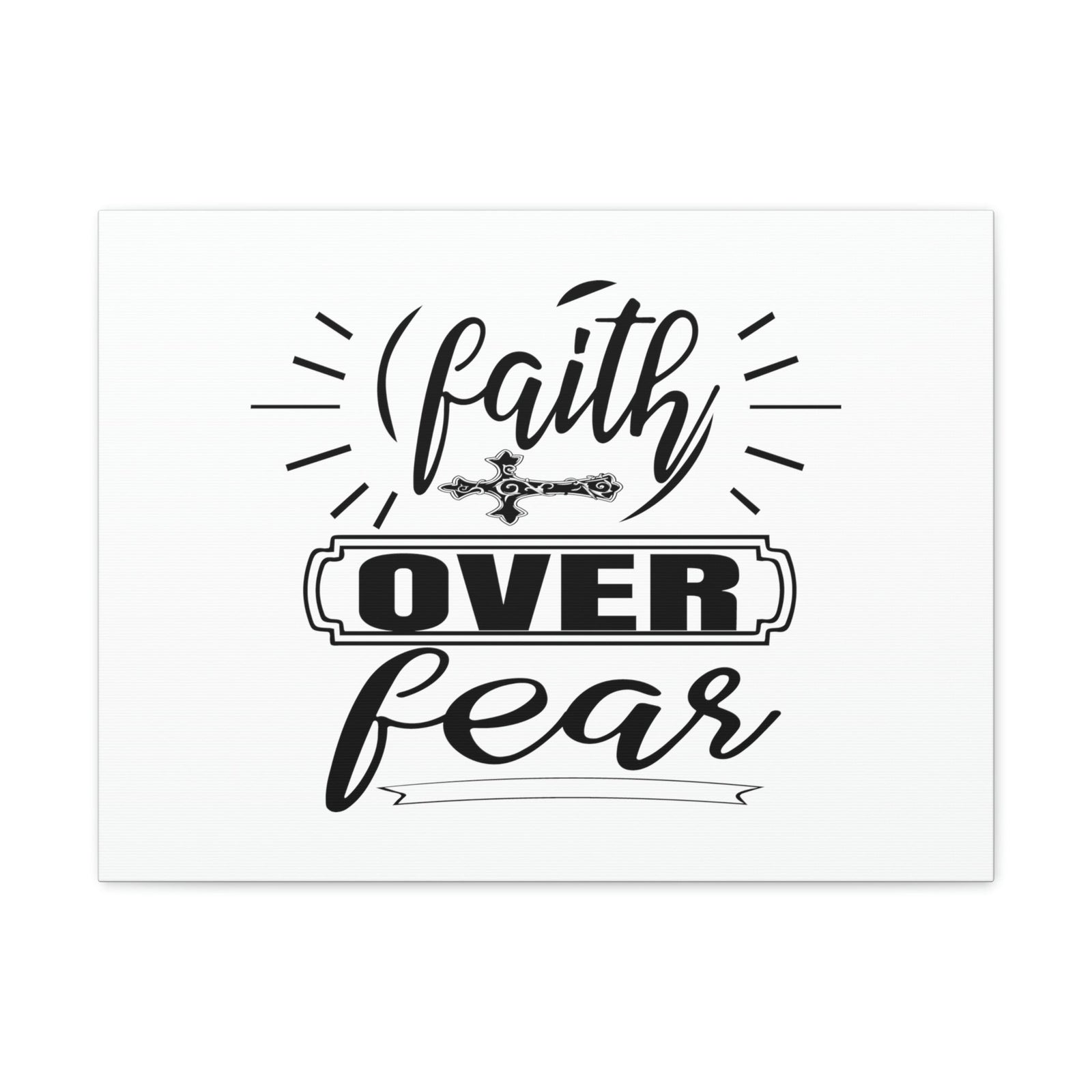 Scripture Walls Faith Over Fear Mark 4:40 Side Cross Christian Wall Art Bible Verse Print Ready to Hang Unframed-Express Your Love Gifts