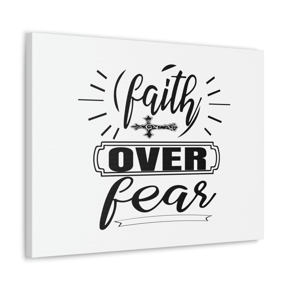Scripture Walls Faith Over Fear Mark 4:40 Side Cross Christian Wall Art Bible Verse Print Ready to Hang Unframed-Express Your Love Gifts