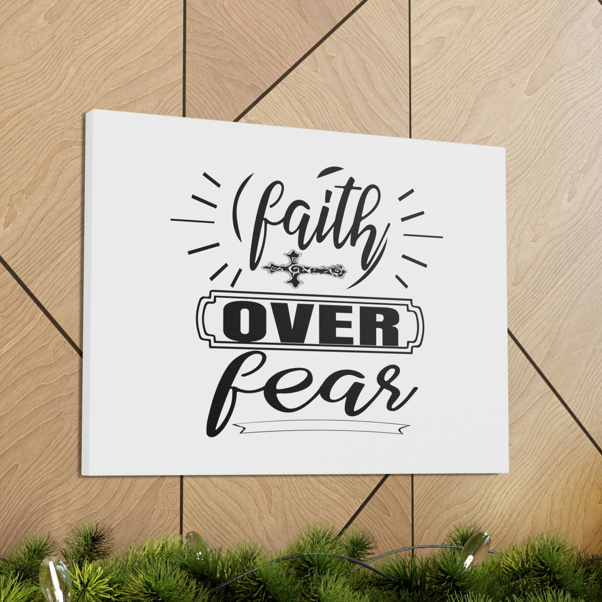 Scripture Walls Faith Over Fear Mark 4:40 Side Cross Christian Wall Art Bible Verse Print Ready to Hang Unframed-Express Your Love Gifts