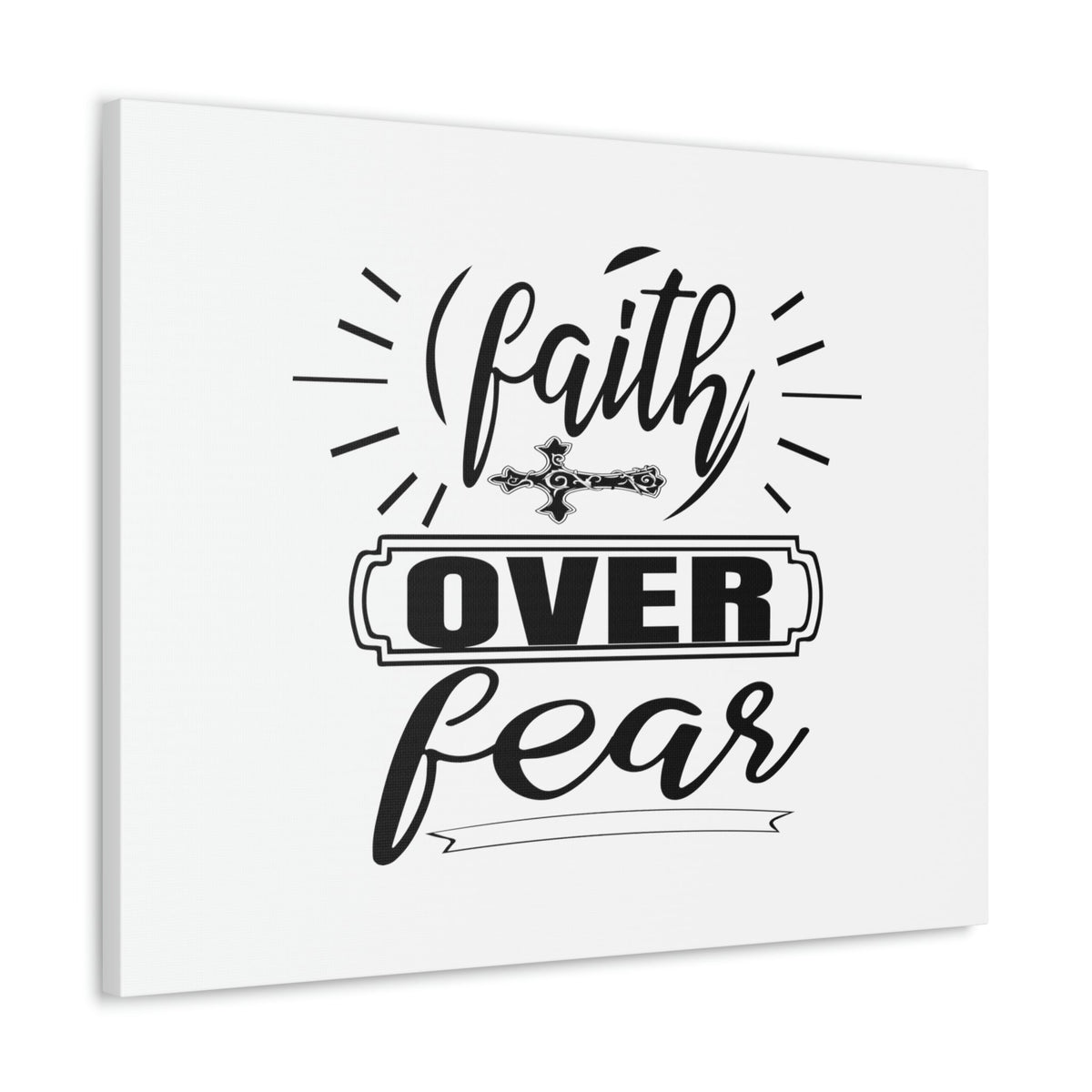 Scripture Walls Faith Over Fear Mark 4:40 Side Cross Christian Wall Art Bible Verse Print Ready to Hang Unframed-Express Your Love Gifts