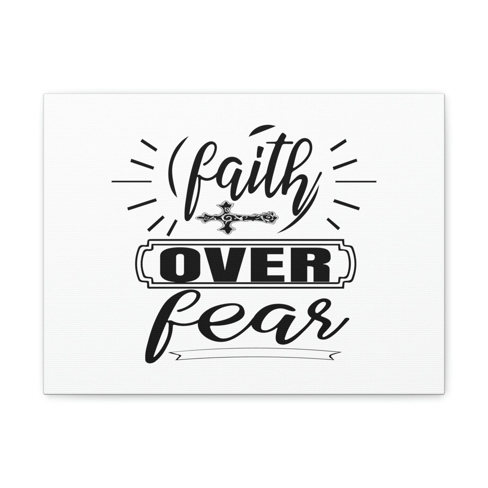 Scripture Walls Faith Over Fear Mark 4:40 Side Cross Christian Wall Art Bible Verse Print Ready to Hang Unframed-Express Your Love Gifts