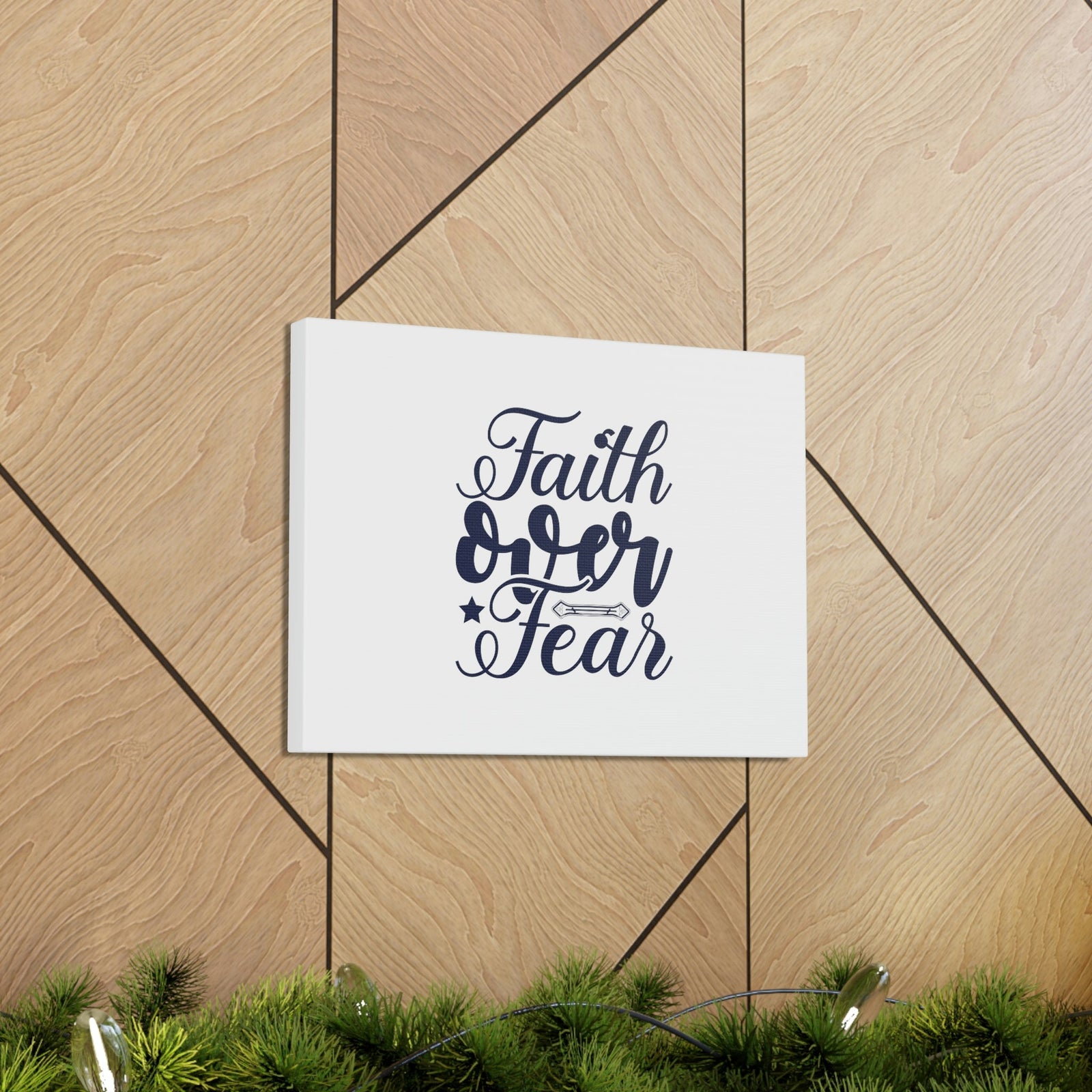 Scripture Walls Faith Over Fear Mark 4:40 Star Blue Christian Wall Art Bible Verse Print Ready to Hang Unframed-Express Your Love Gifts