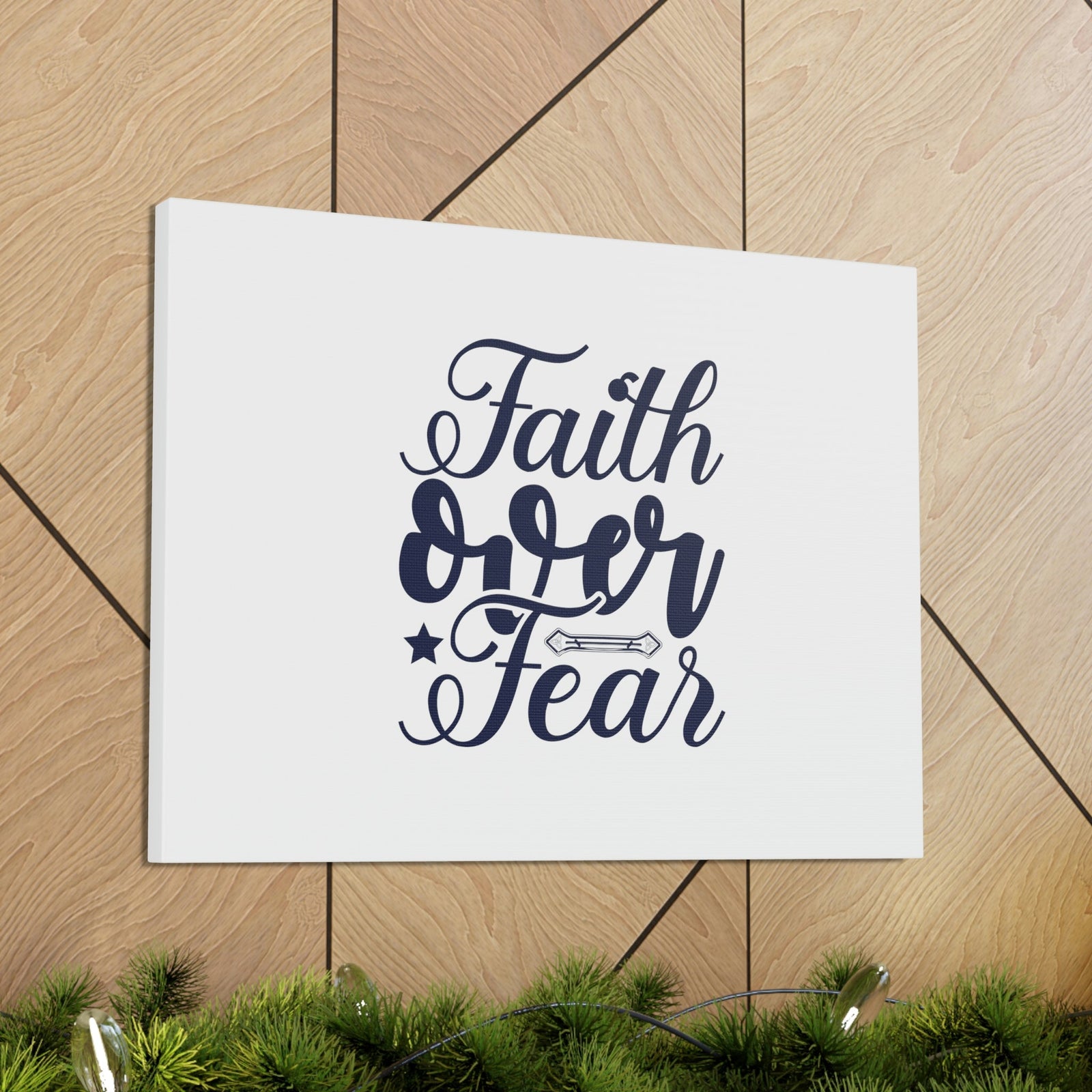 Scripture Walls Faith Over Fear Mark 4:40 Star Blue Christian Wall Art Bible Verse Print Ready to Hang Unframed-Express Your Love Gifts