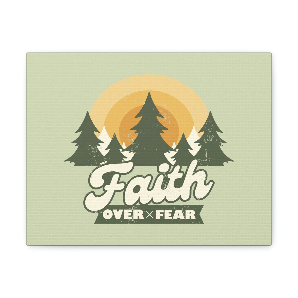 Scripture Walls Faith Over Fear Mark 4:40 Trees Sunrise Christian Wall Art Bible Verse Print Ready to Hang Unframed-Express Your Love Gifts