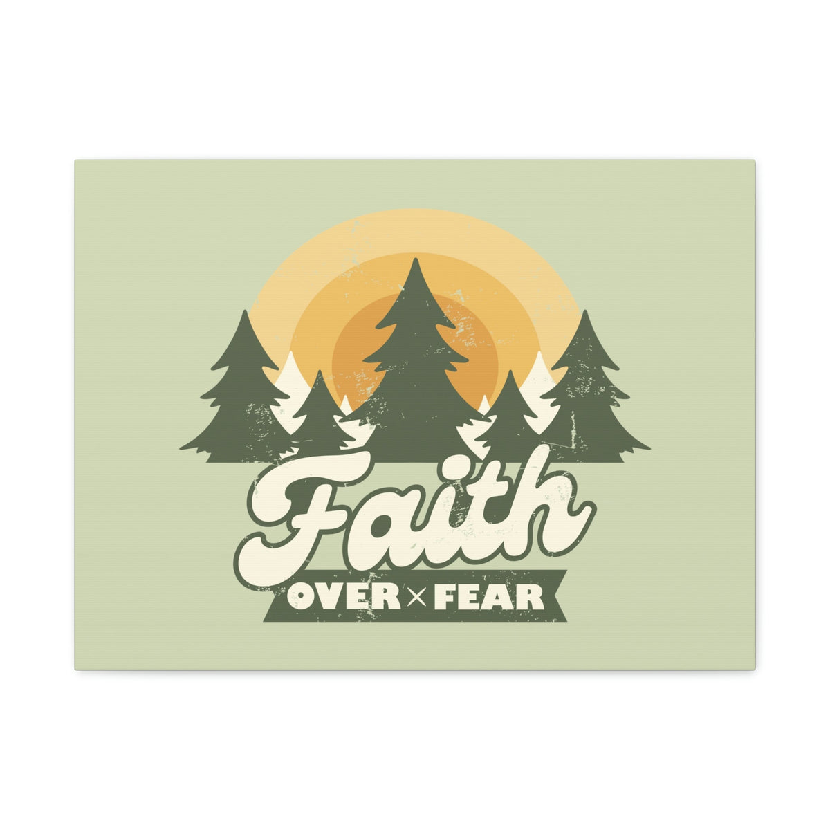 Scripture Walls Faith Over Fear Mark 4:40 Trees Sunrise Christian Wall Art Bible Verse Print Ready to Hang Unframed-Express Your Love Gifts