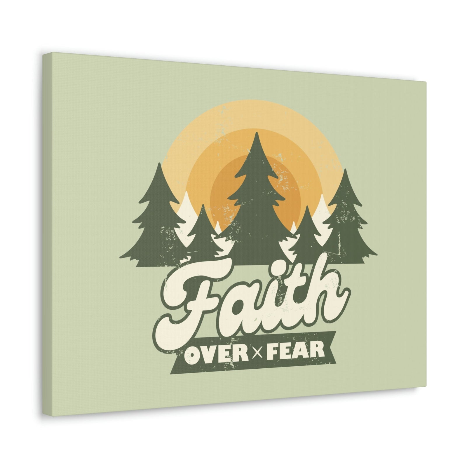 Scripture Walls Faith Over Fear Mark 4:40 Trees Sunrise Christian Wall Art Bible Verse Print Ready to Hang Unframed-Express Your Love Gifts