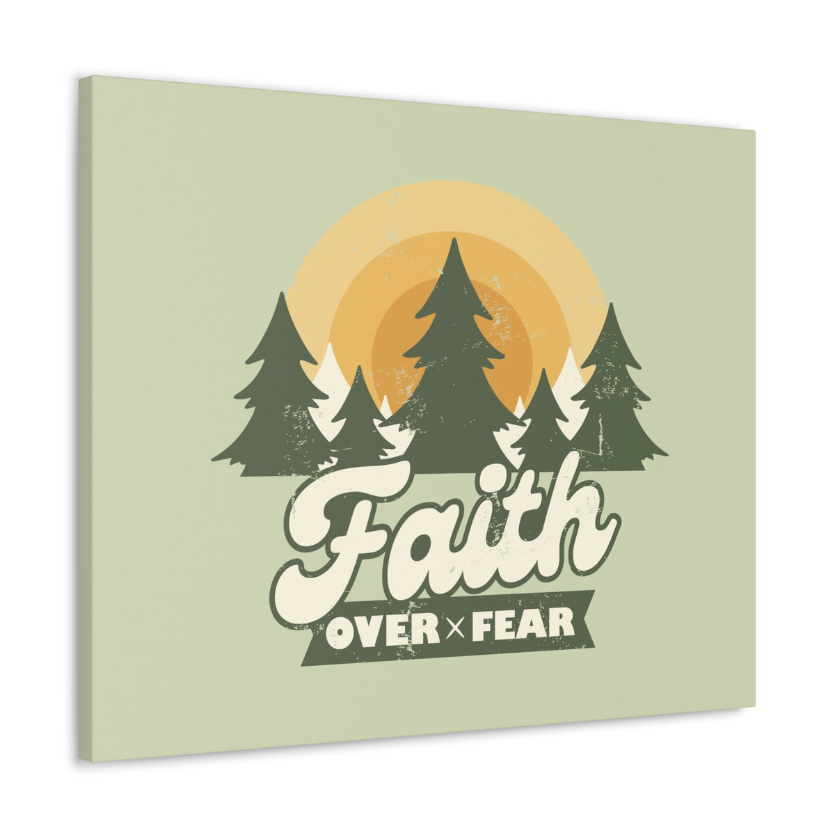 Scripture Walls Faith Over Fear Mark 4:40 Trees Sunrise Christian Wall Art Bible Verse Print Ready to Hang Unframed-Express Your Love Gifts