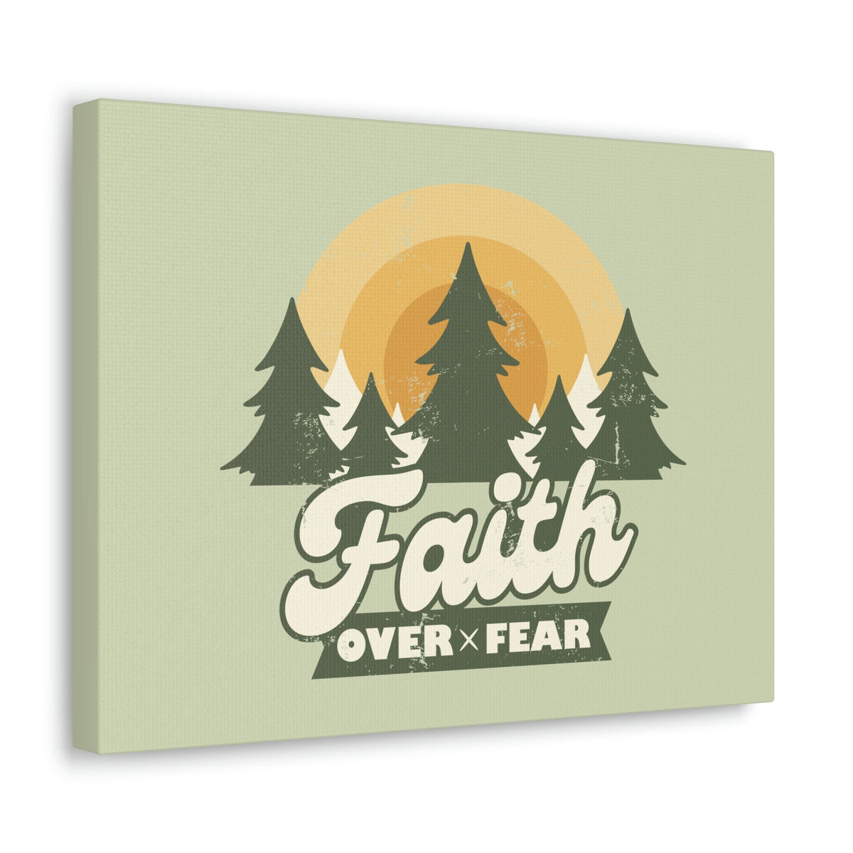 Scripture Walls Faith Over Fear Mark 4:40 Trees Sunrise Christian Wall Art Bible Verse Print Ready to Hang Unframed-Express Your Love Gifts