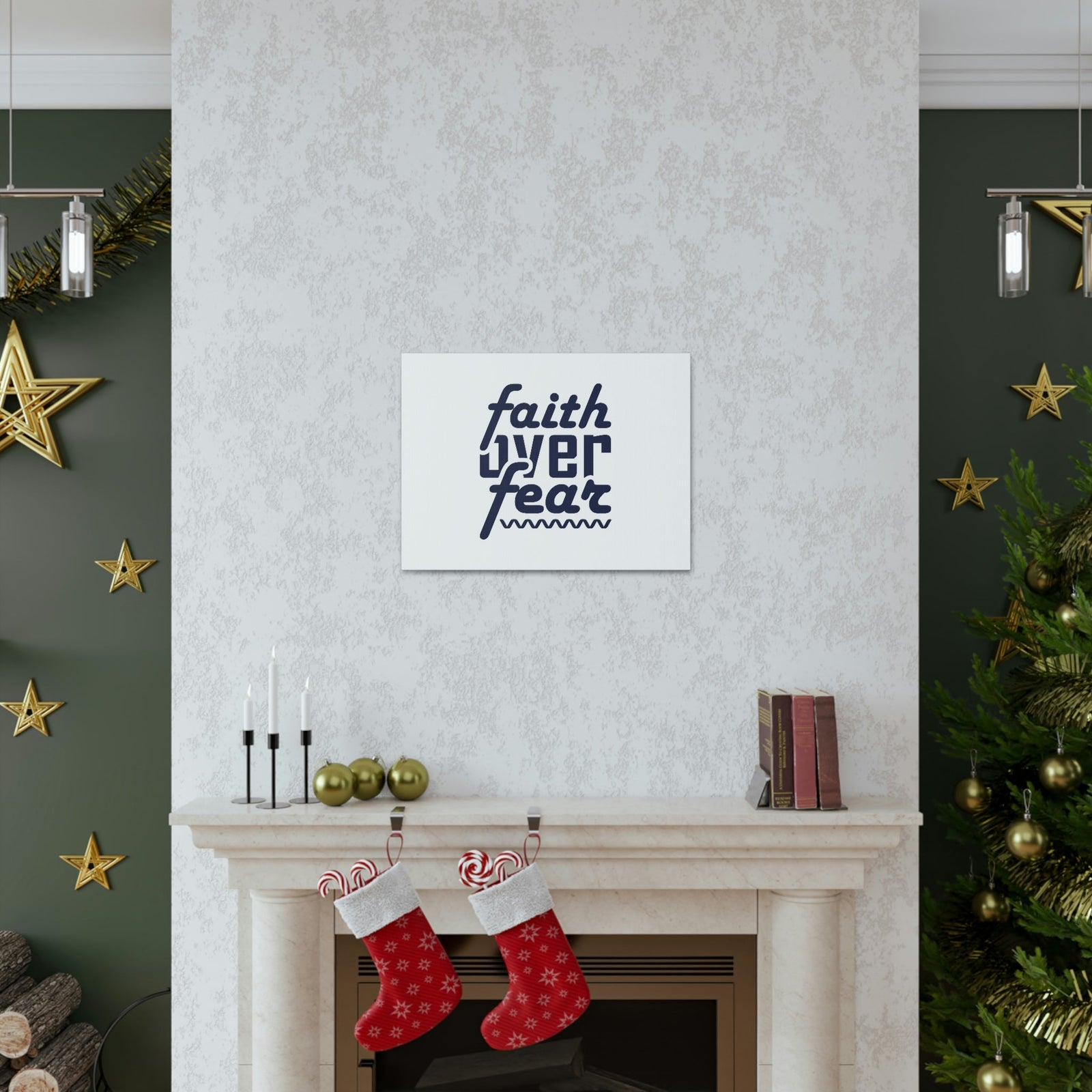 Scripture Walls Faith Over Fear Mark 4:40 ZigZag Christian Wall Art Bible Verse Print Ready to Hang Unframed-Express Your Love Gifts