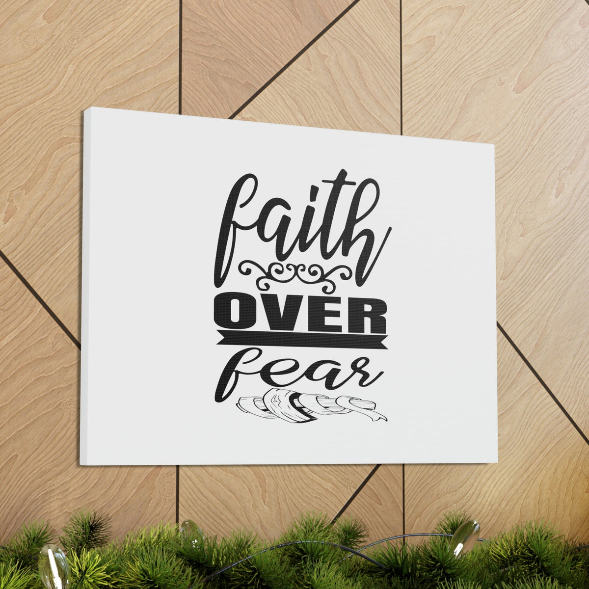 Scripture Walls Faith Over Fear Proverbs 29:25 Ornamental Christian Wall Art Bible Verse Print Ready to Hang Unframed-Express Your Love Gifts