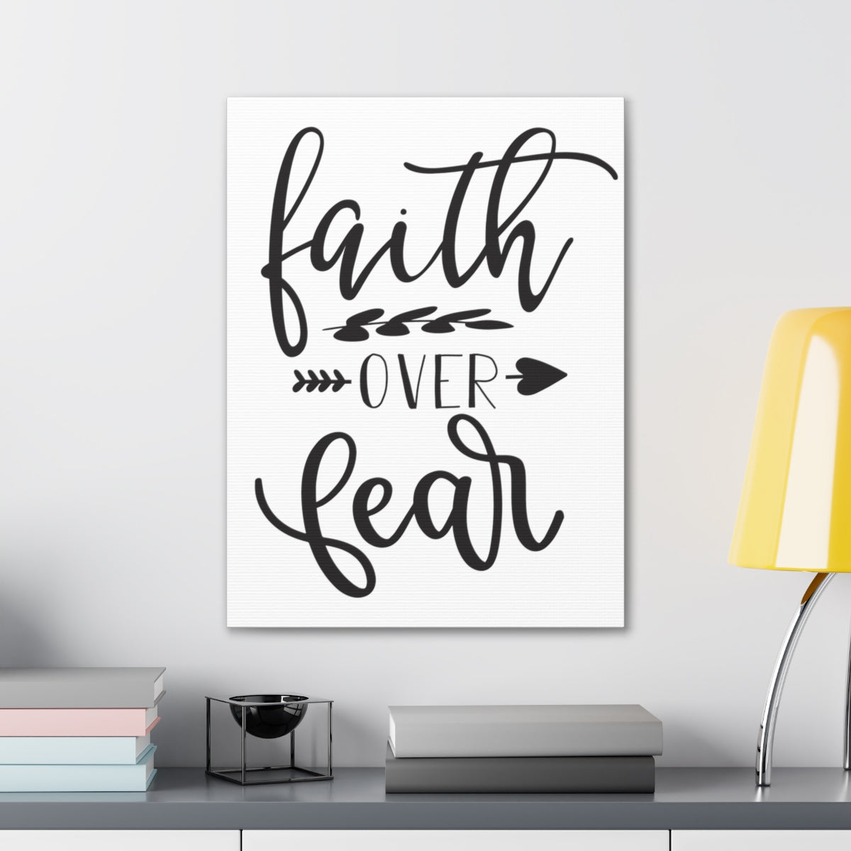 Scripture Walls Faith Over Fear Psalm 23:4 Christian Wall Art Print Ready to Hang Unframed-Express Your Love Gifts