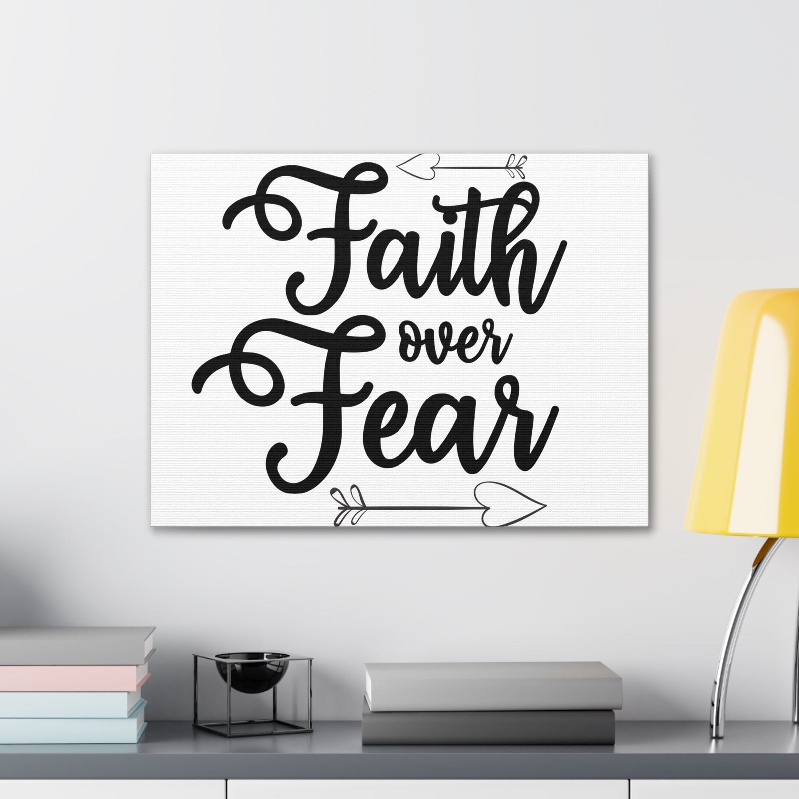 Scripture Walls Faith Over Fear Psalm 34:4 Arrow Christian Wall Art Print Ready to Hang Unframed-Express Your Love Gifts