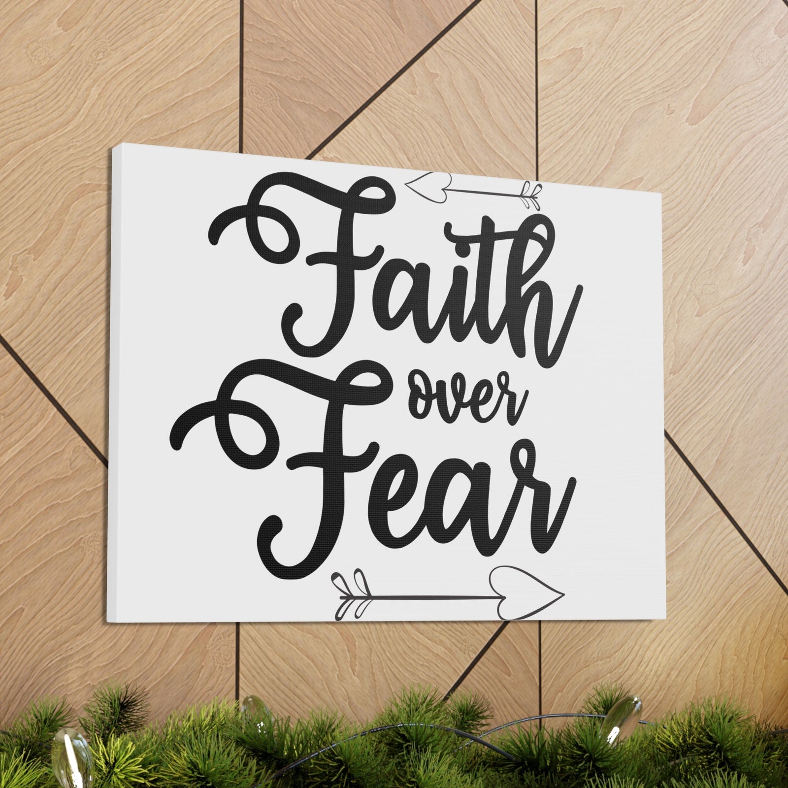 Scripture Walls Faith Over Fear Psalm 34:4 Arrow Christian Wall Art Print Ready to Hang Unframed-Express Your Love Gifts