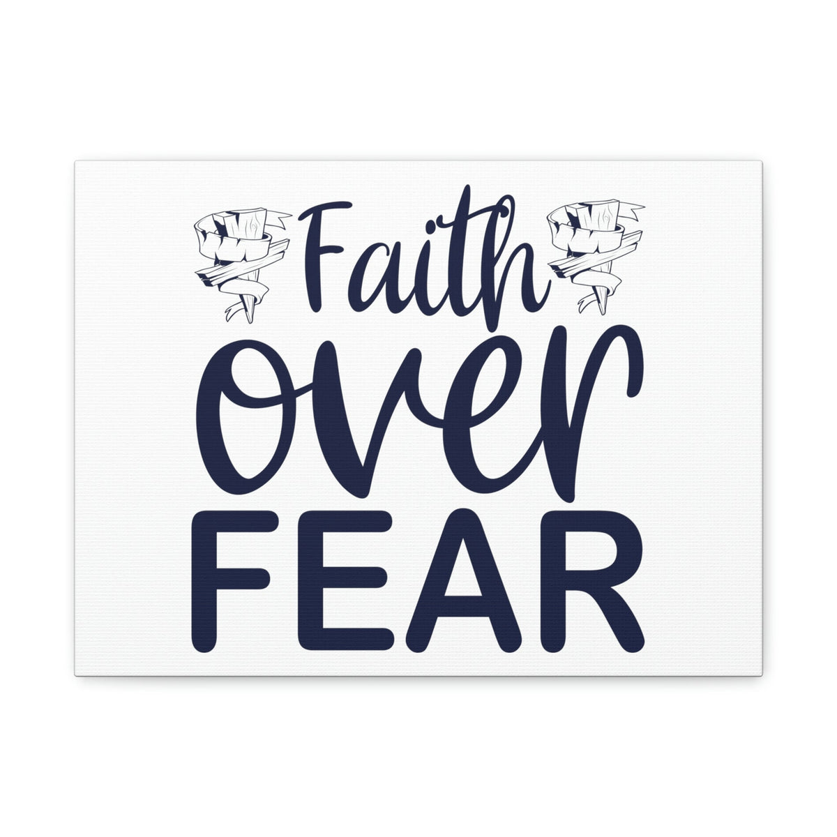 Scripture Walls Faith Over Fear Psalm 34:4 Wood Cross Christian Wall Art Print Ready to Hang Unframed-Express Your Love Gifts